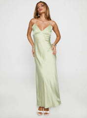Cyrielle Embroidered Maxi Dress Sage