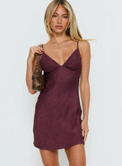 Makaia Balconette Mini Dress Aubergine