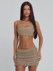 MAYAL MINI SKIRT TAUPE