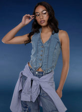 Denim Fitted Waistcoat