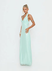 Isanna Halter Sequin Maxi Dress Jelly Mint