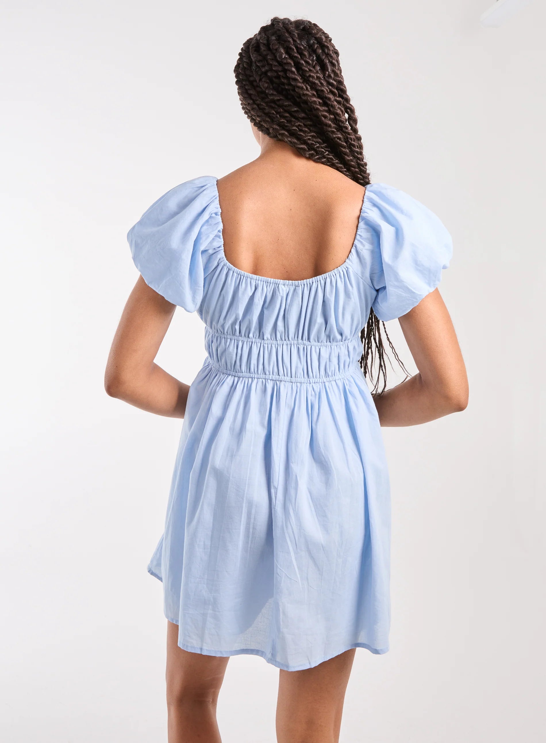 Puff Sleeve Mini Dress with Shorts