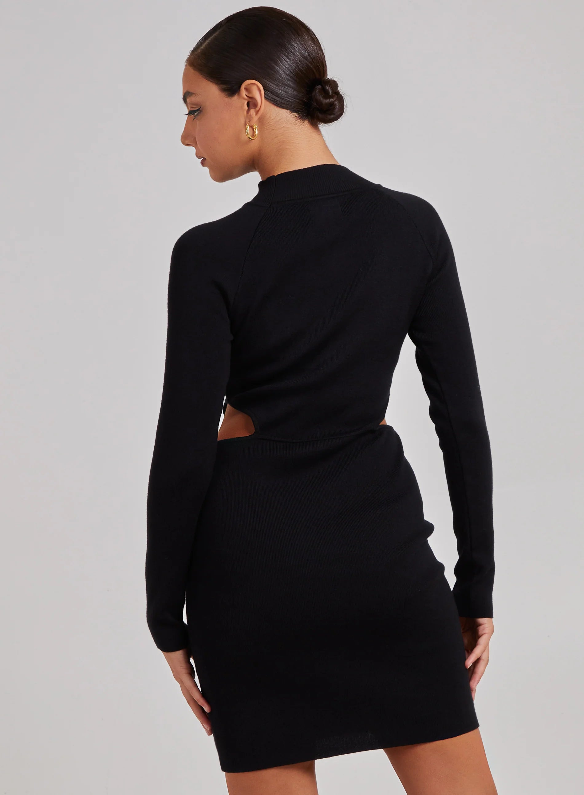 Side Cut Out High Neck Dress