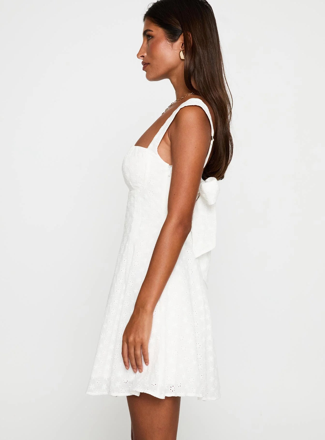 Xanthus Embroidered Mini Dress White