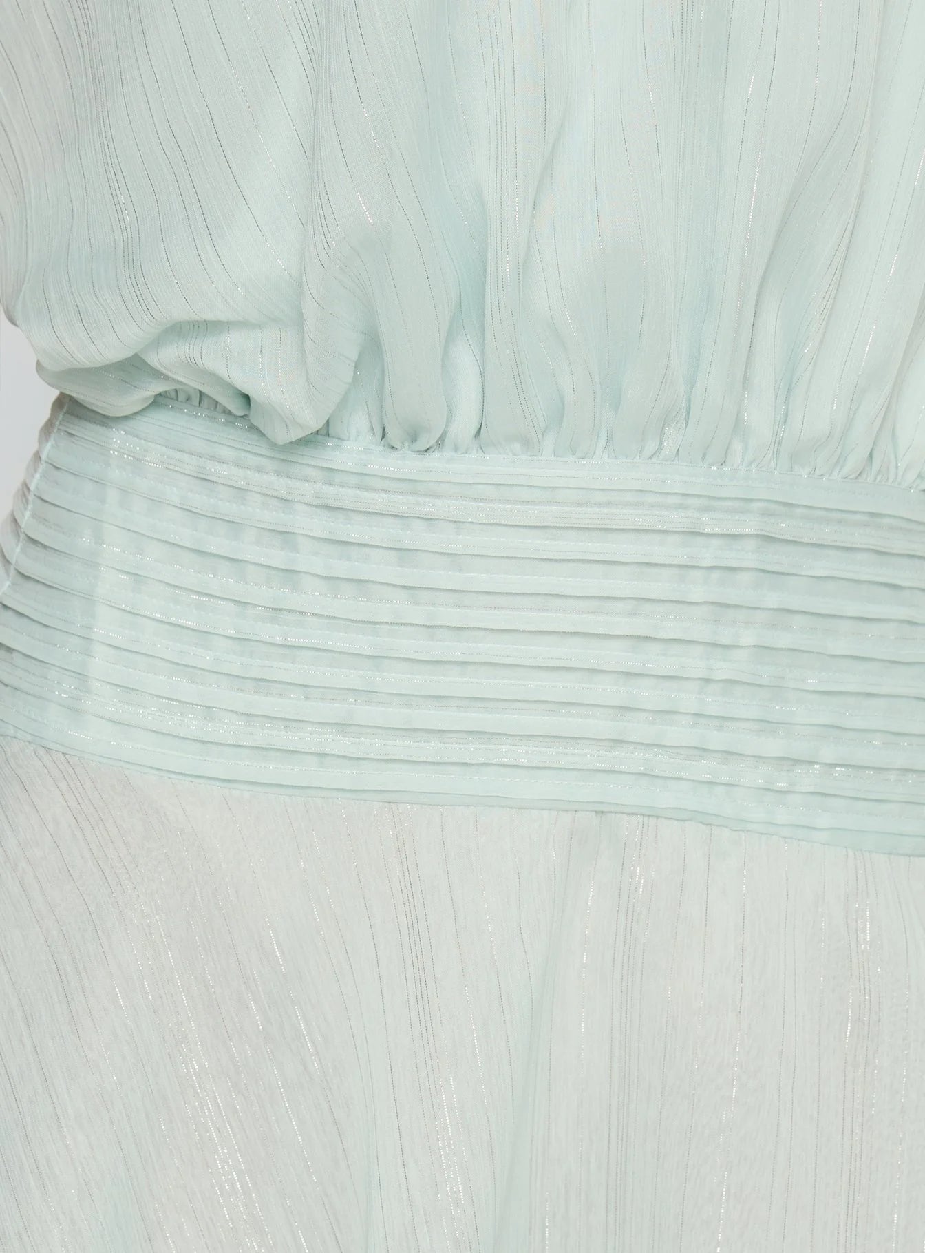 Rozario Chiffon Halter Mini Dress Aqua / Silver