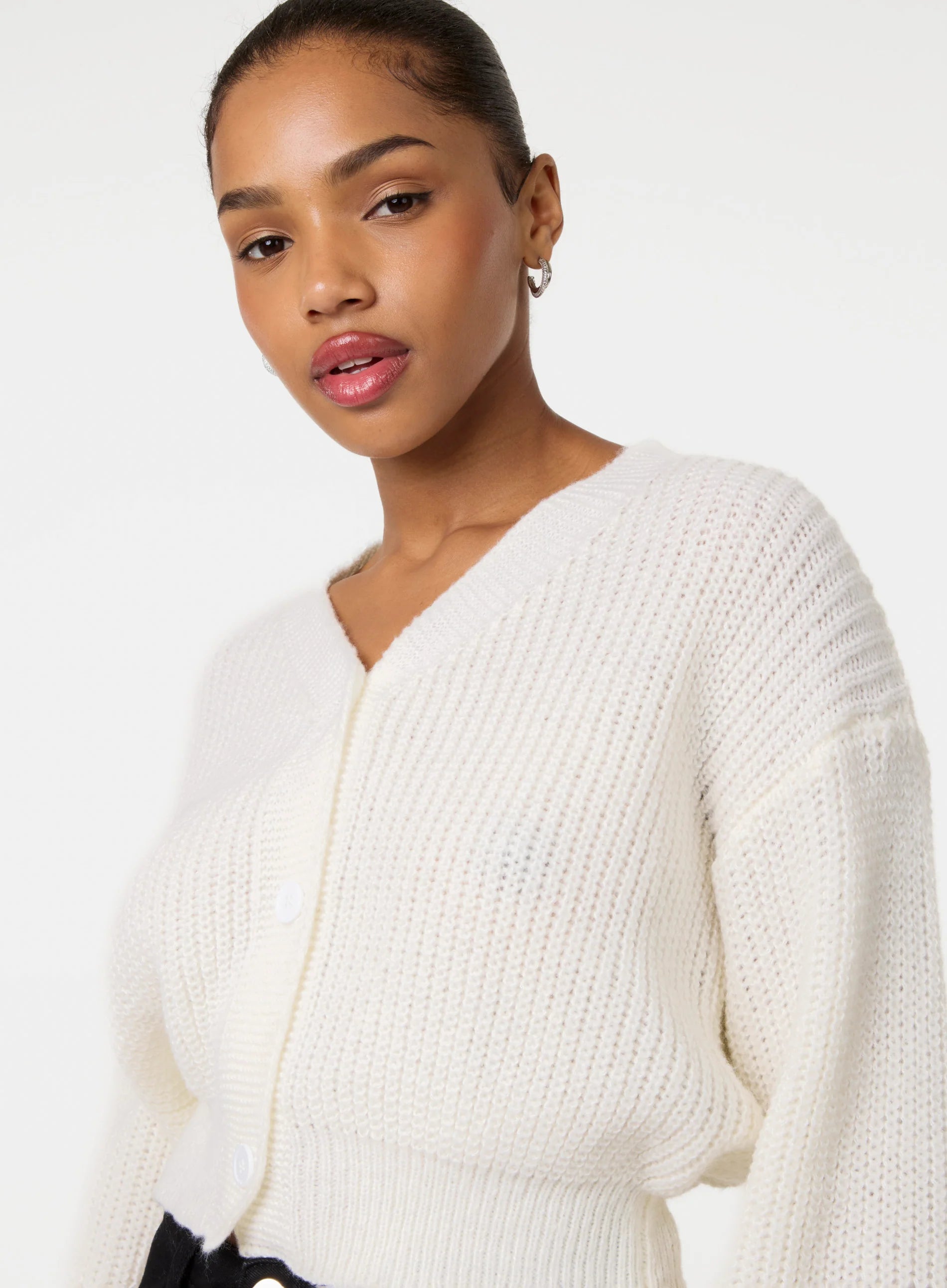 Cropped Button Cardigan