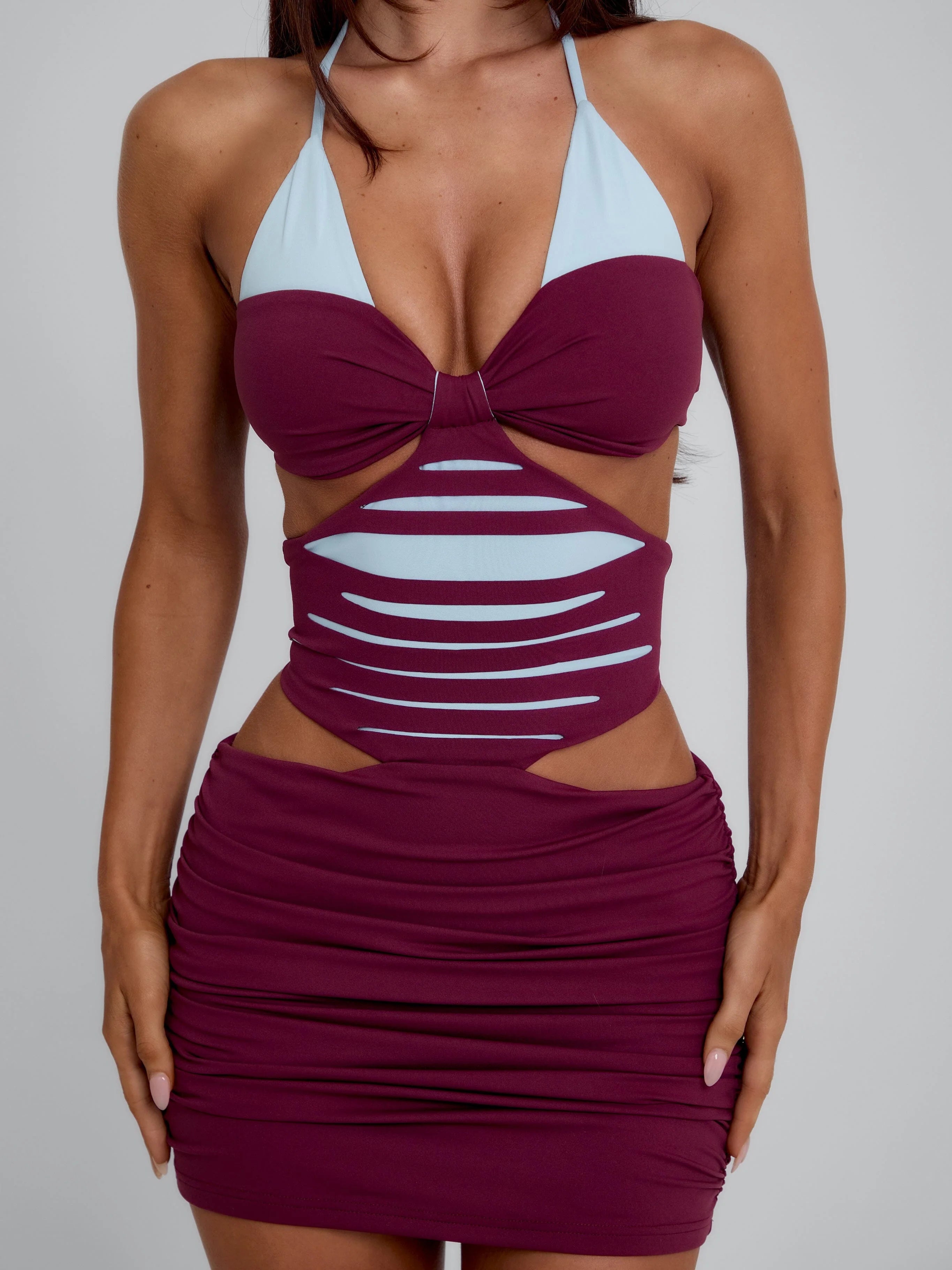 ROWENA MINI DRESS WINE