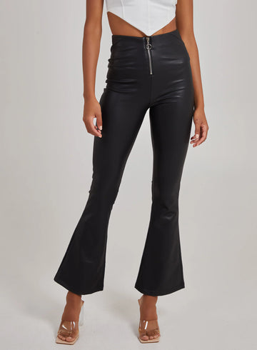 PU Wide Leg Trousers