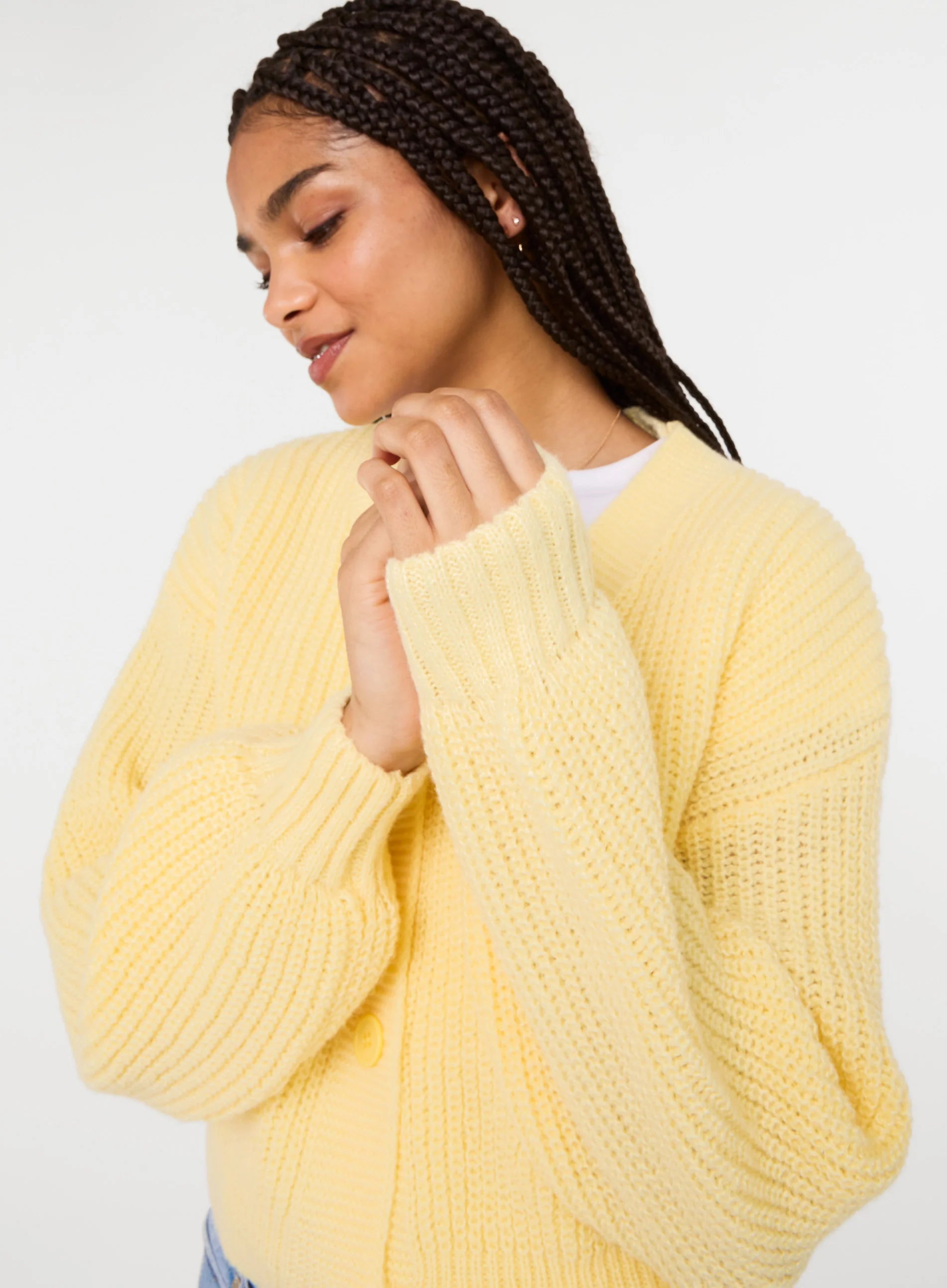 Cropped Button Cardigan