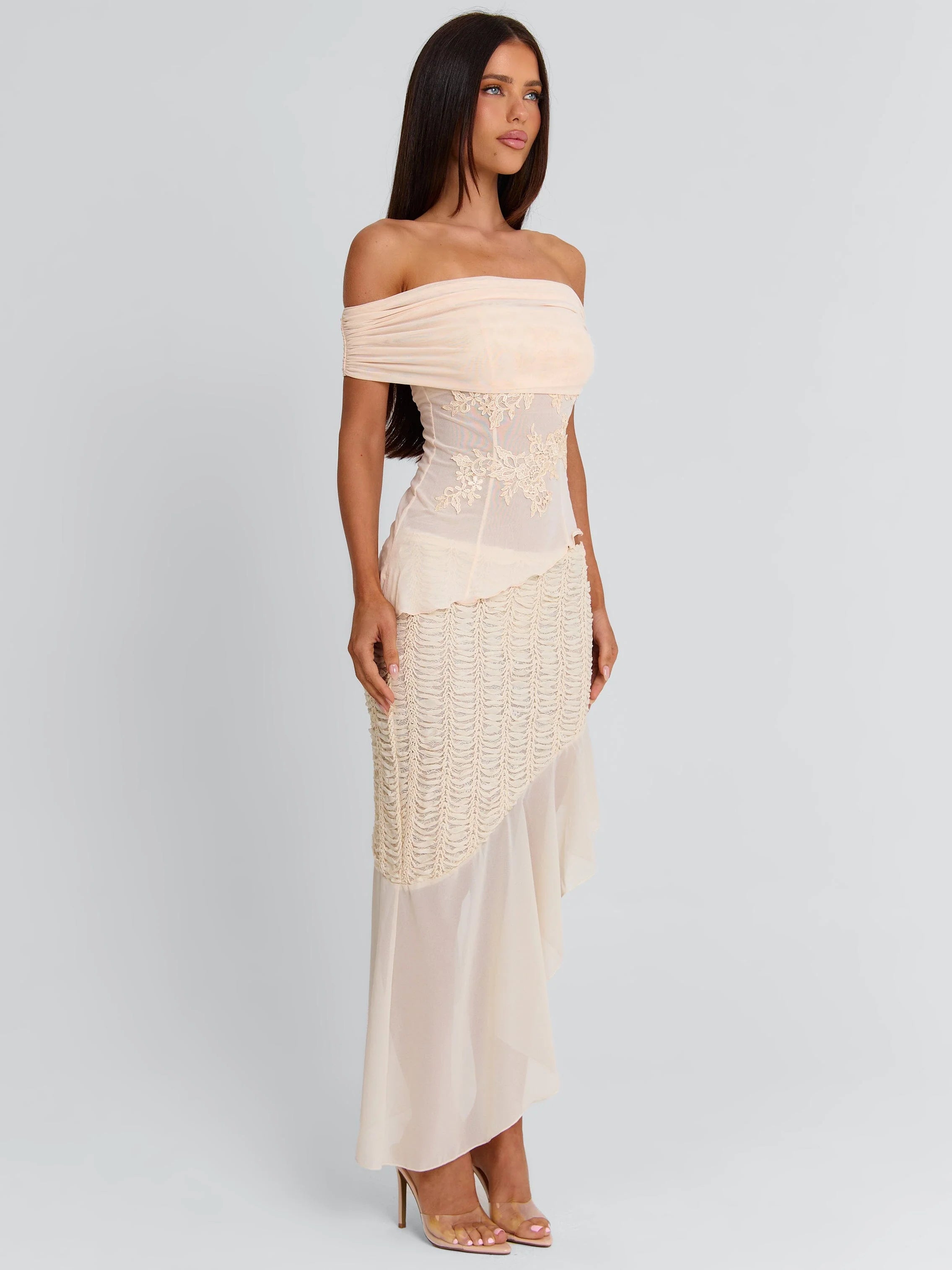 VICTOREA MIDI SKIRT CREAM