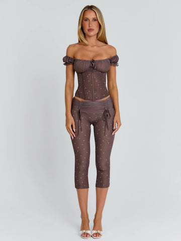 CORALA CAPRI PANTS CHOCOLATE POLKA DOT
