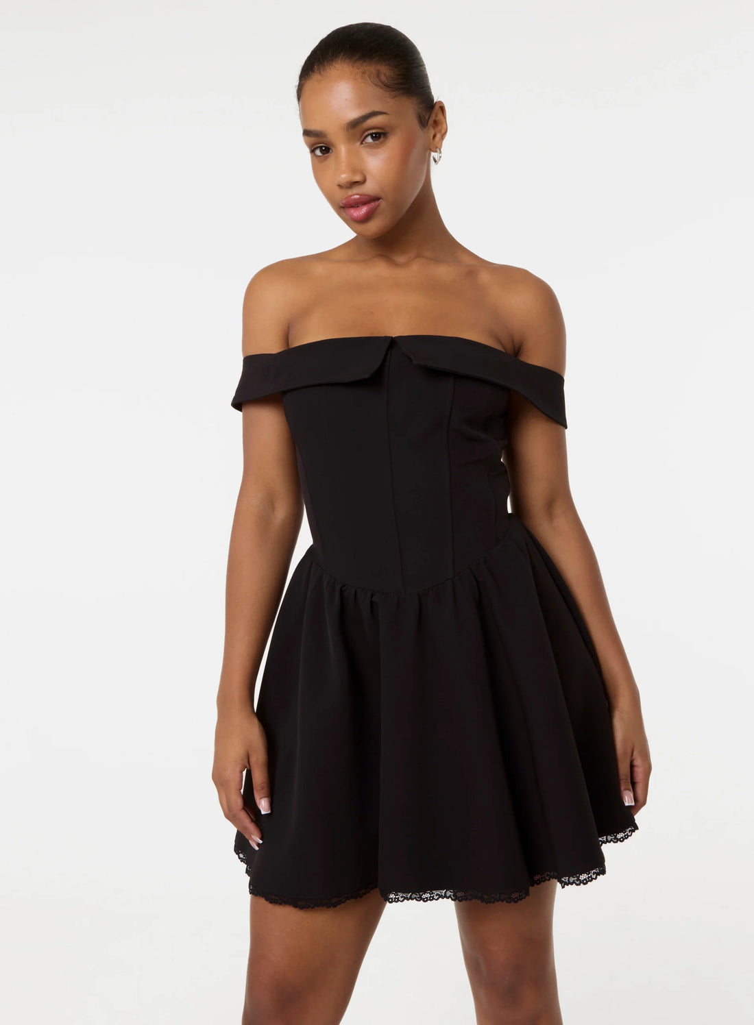 Off The Shoulder Mini Dress With Boning