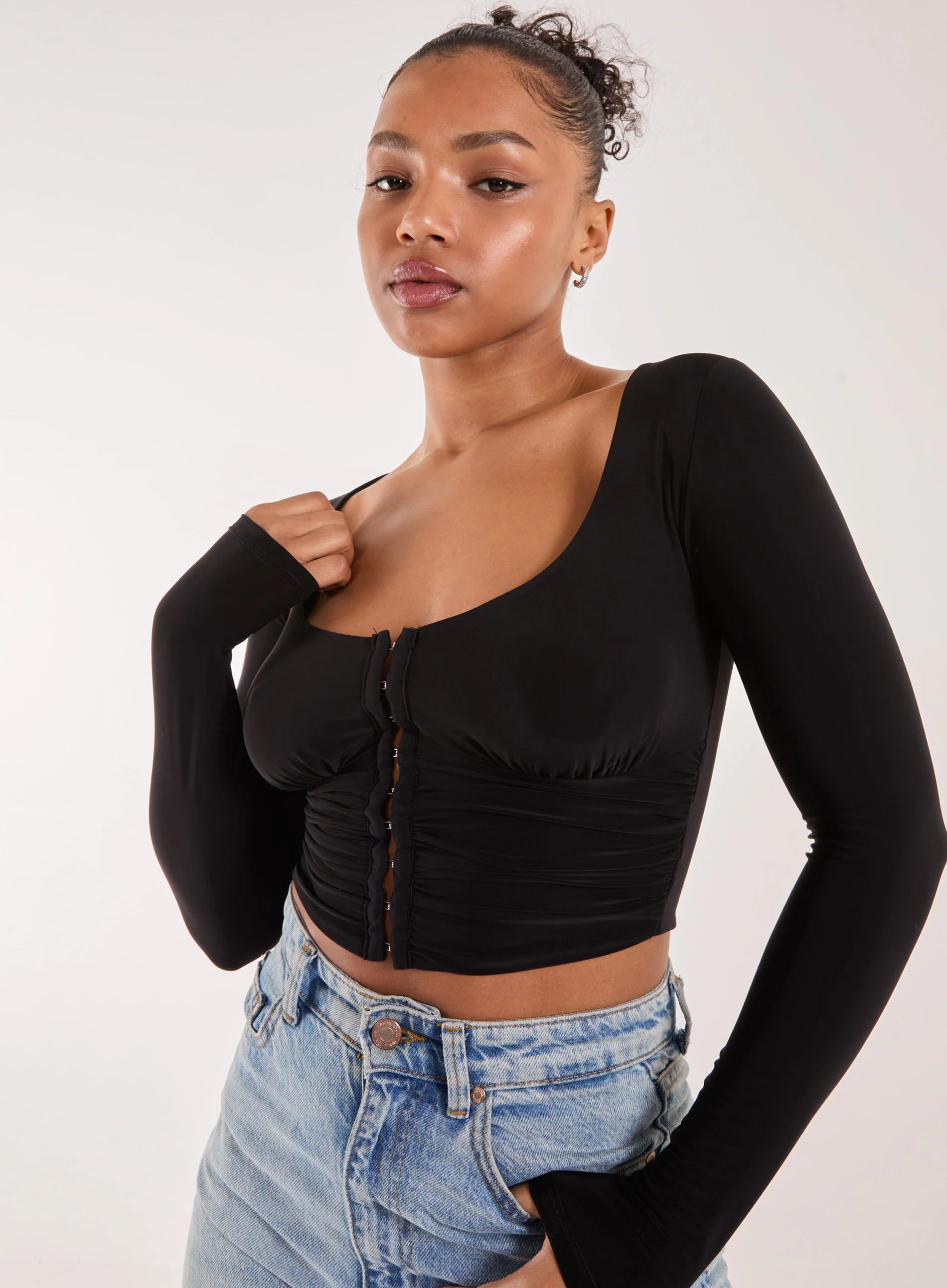 Hook and Eye Long Sleeve Top