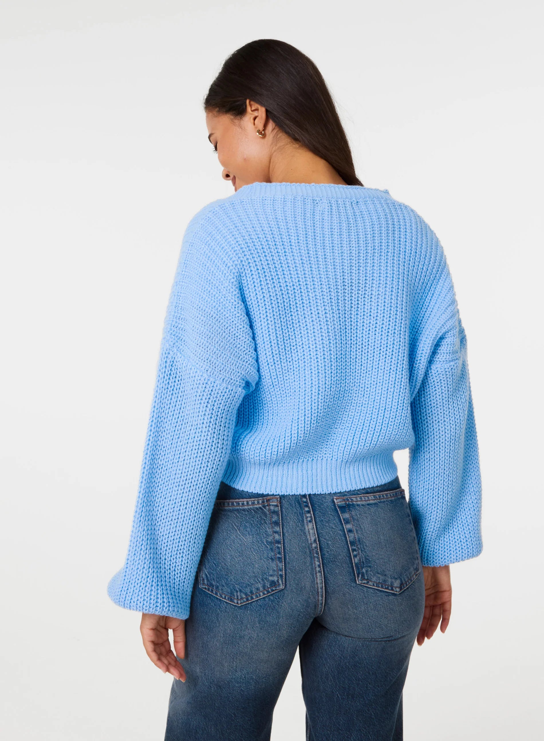 V Neck Three Button Cardigan