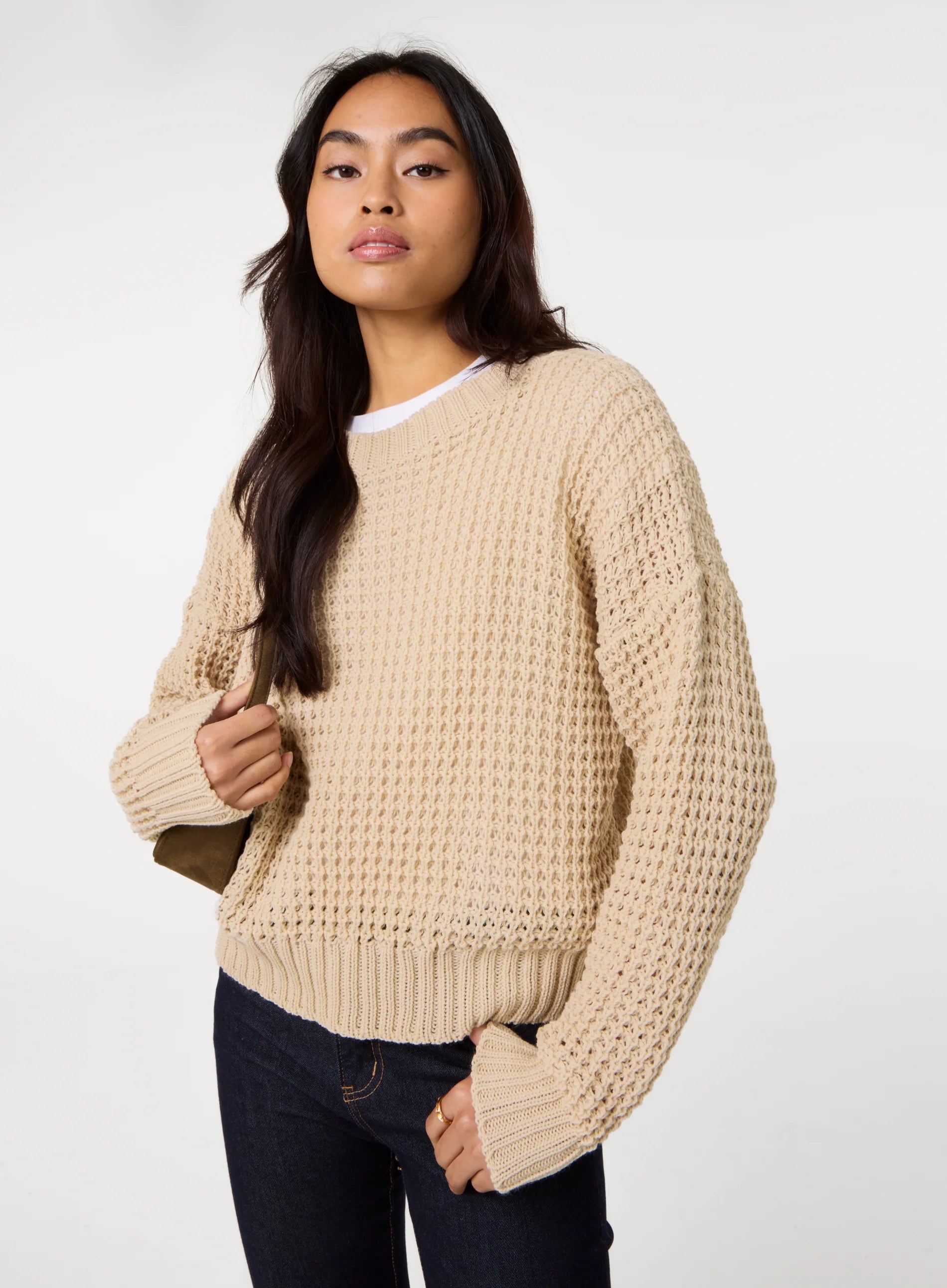 Waffle Knit Crop Jumper