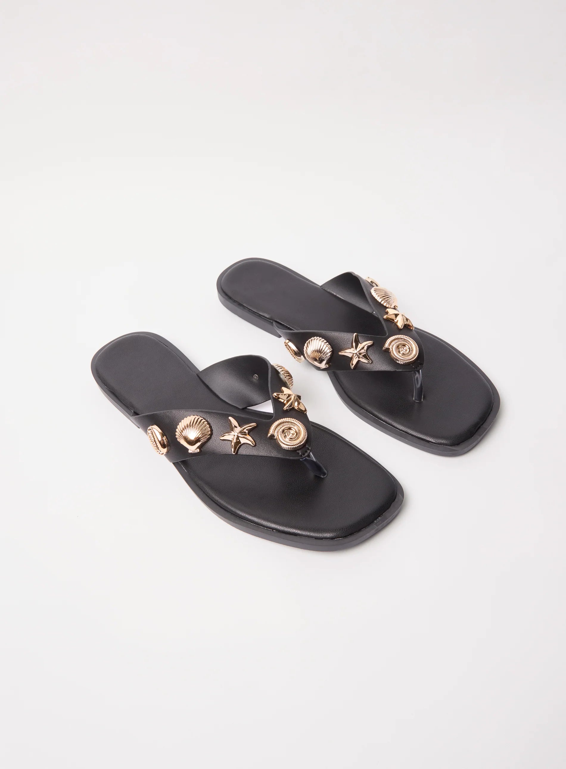 Seashell Embellished Flip Flops