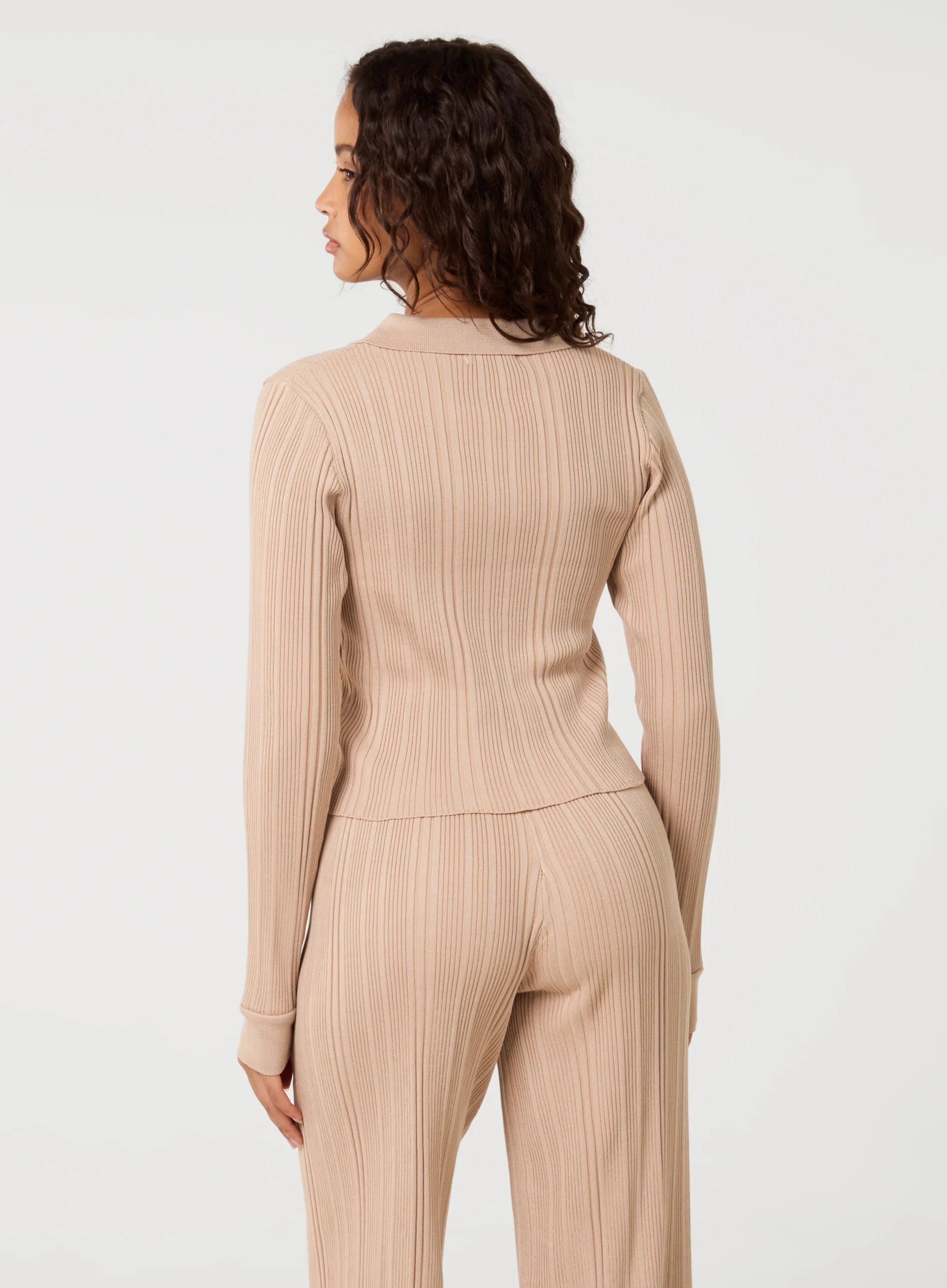Textured Shirt And Wide Leg Trouser Set
