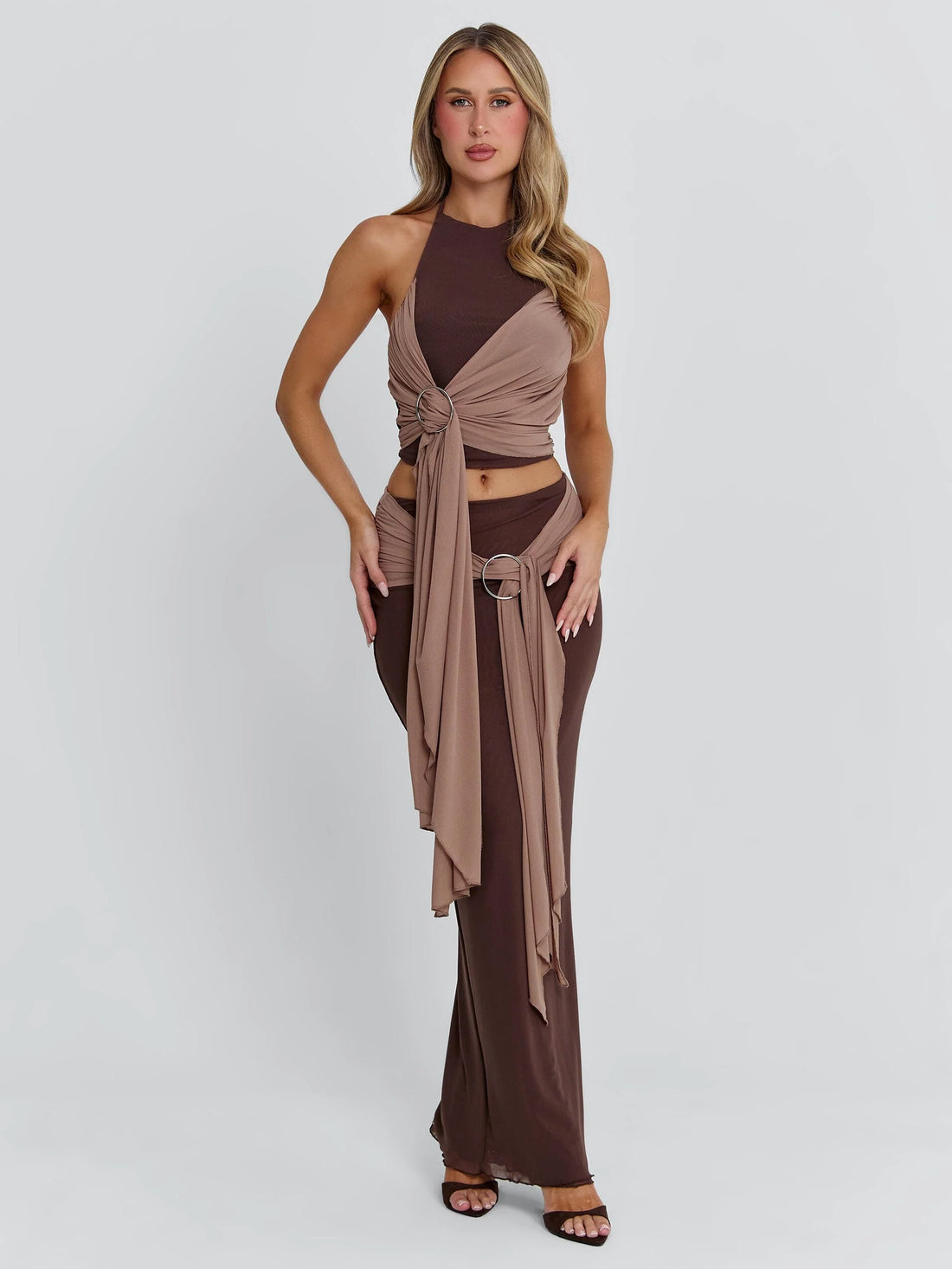 NERINA MAXI SKIRT CHOCOLATE
