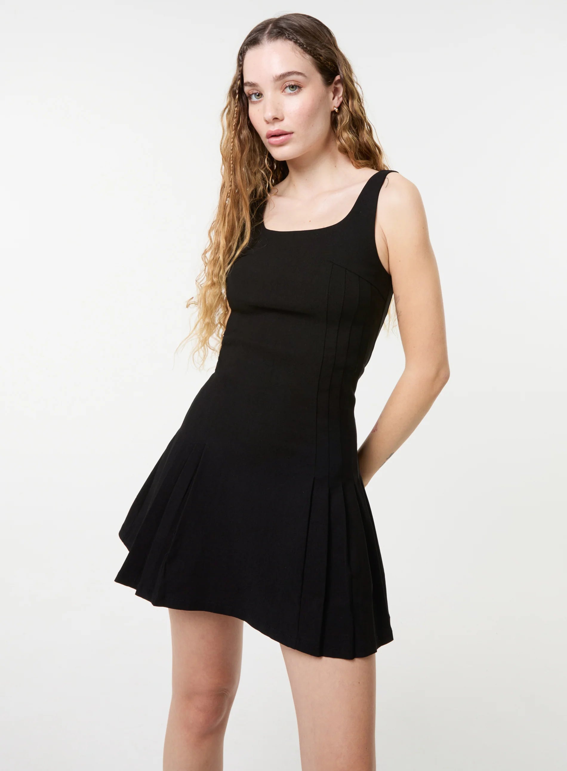 Pleated Mini Dress