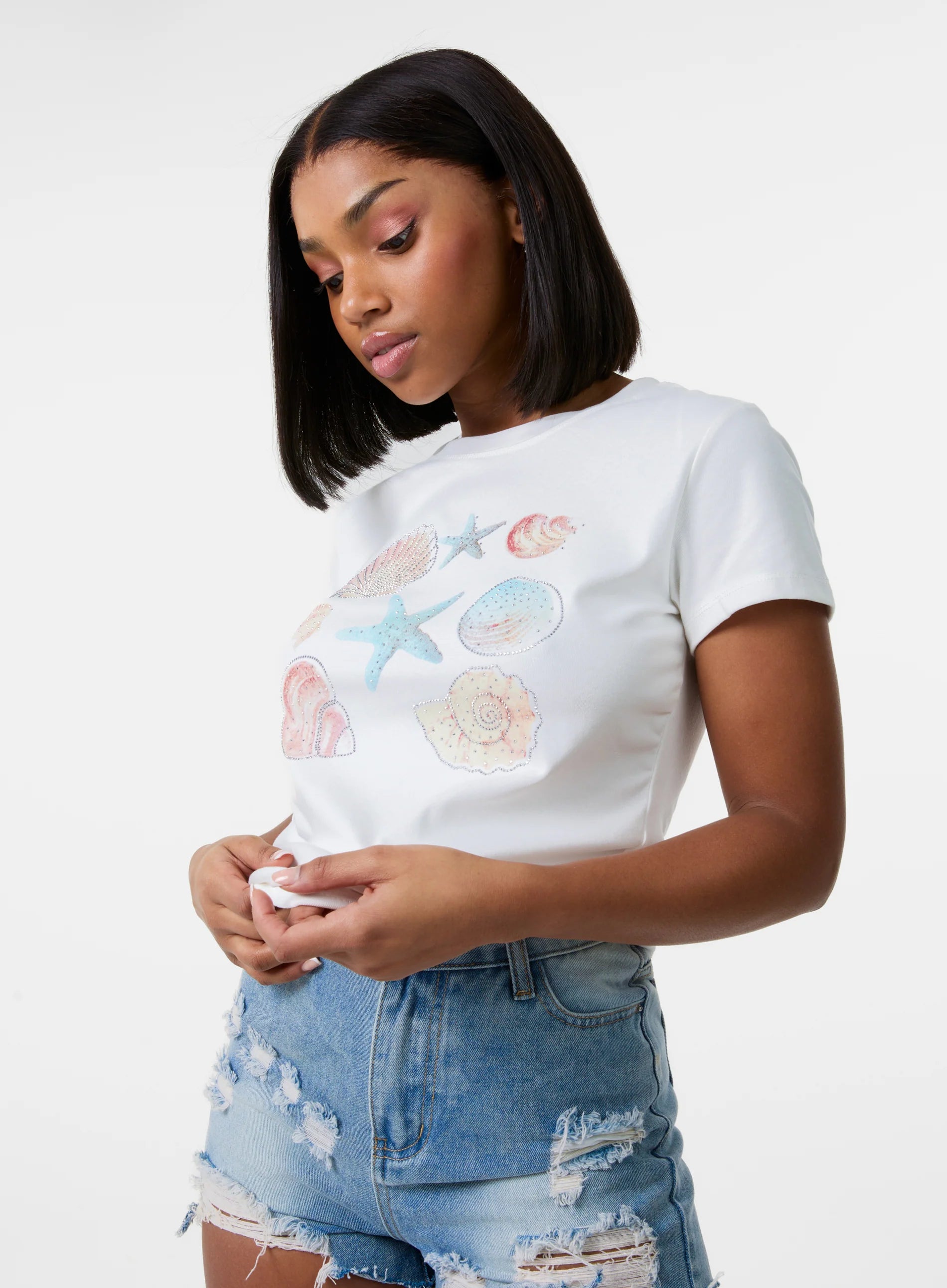 Shell Embellished T-Shirt