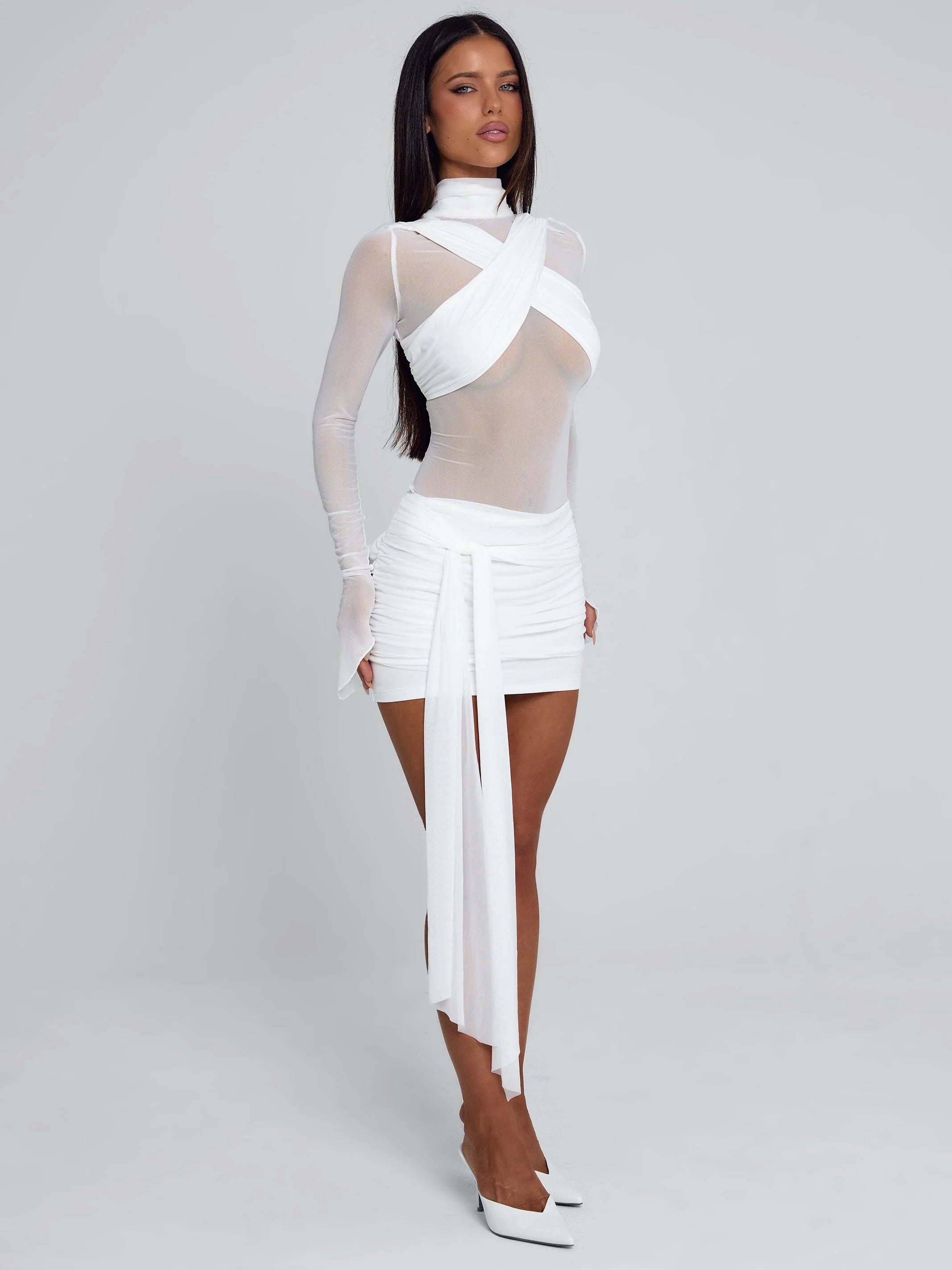 OLYRA MINI DRESS WHITE