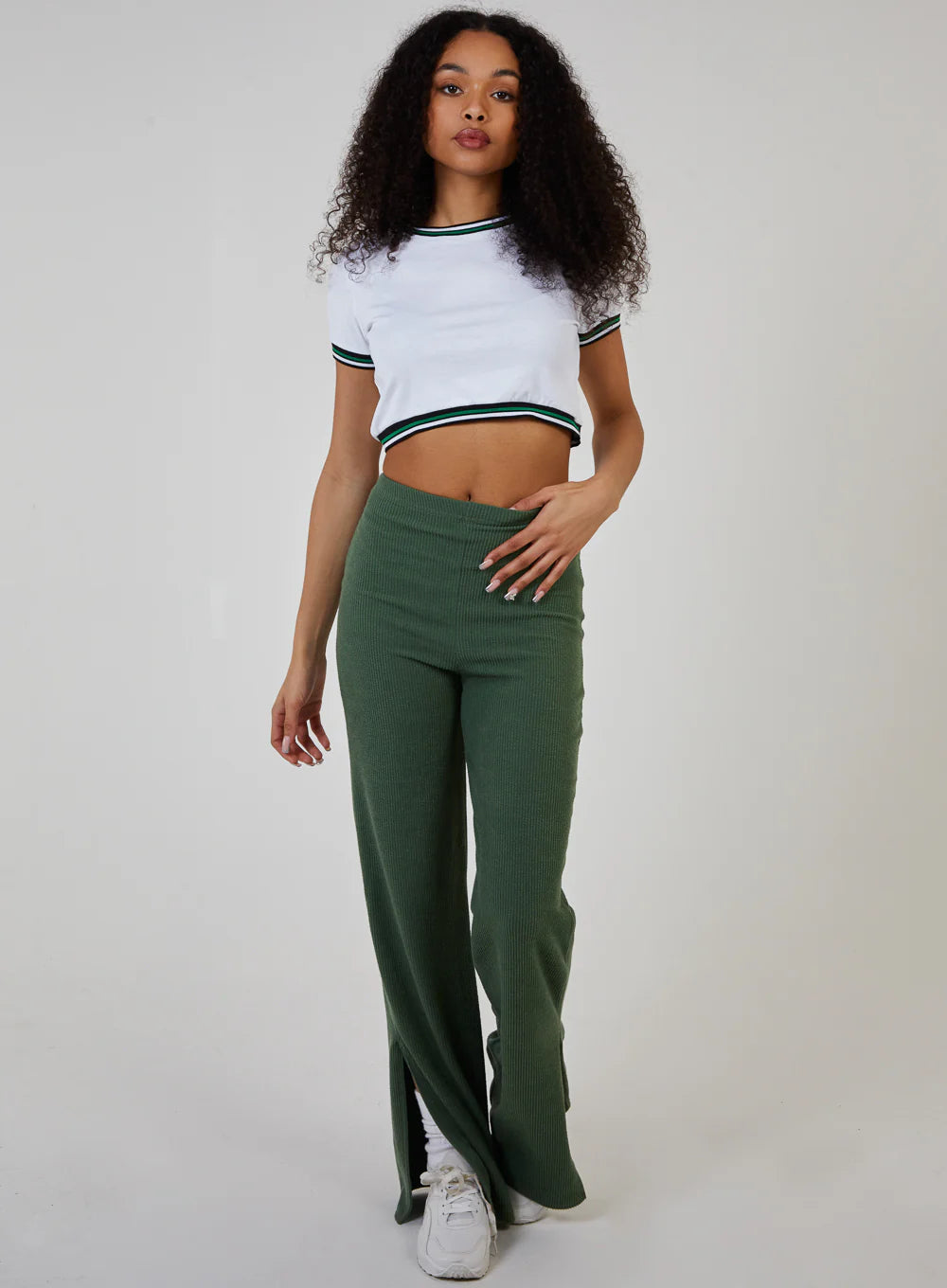 Sports Stripe Cropped T-Shirt