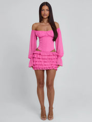 AYANI MINI DRESS HOT PINK