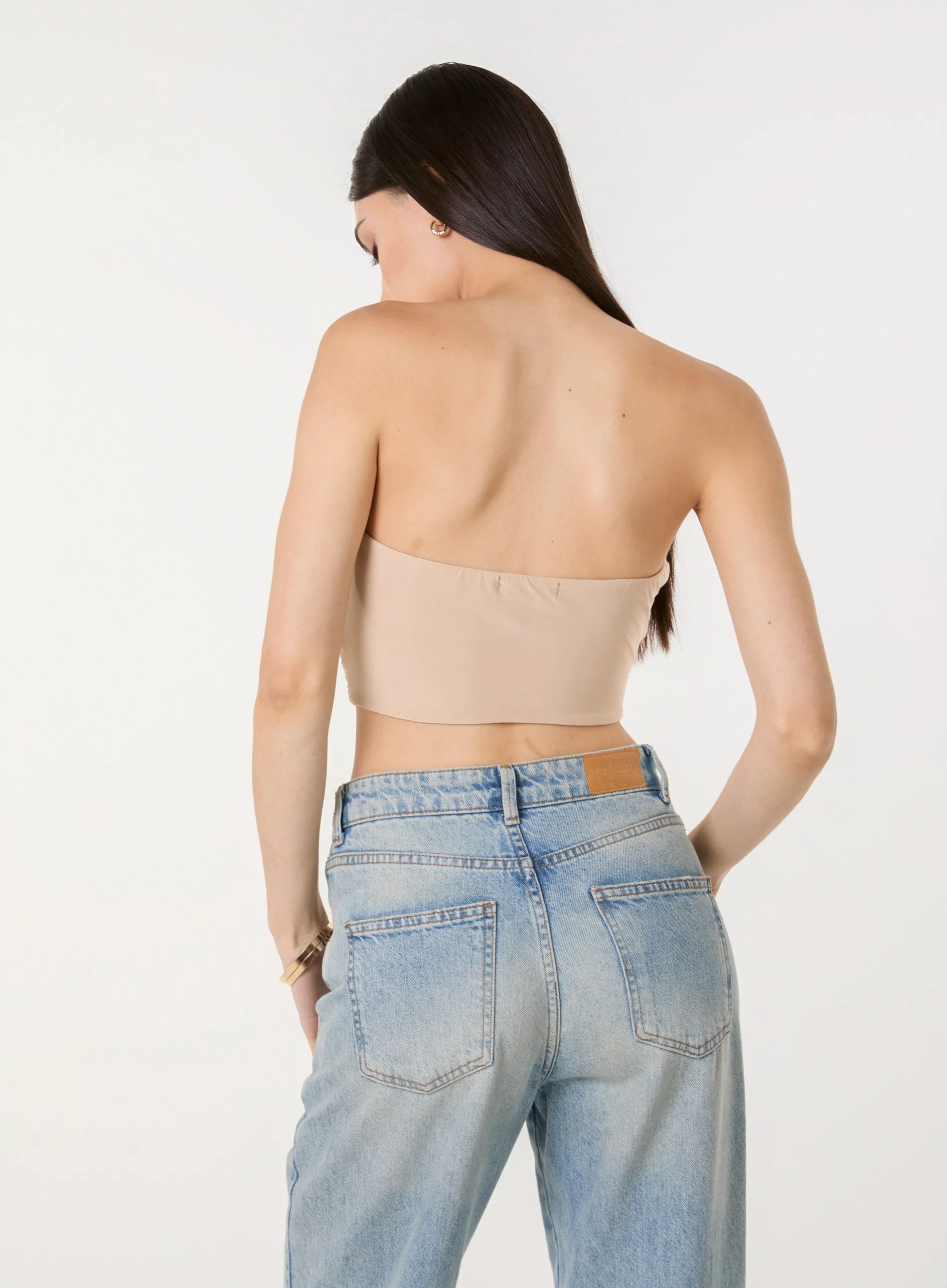 Bandeau Eyelet Detail Corset Top