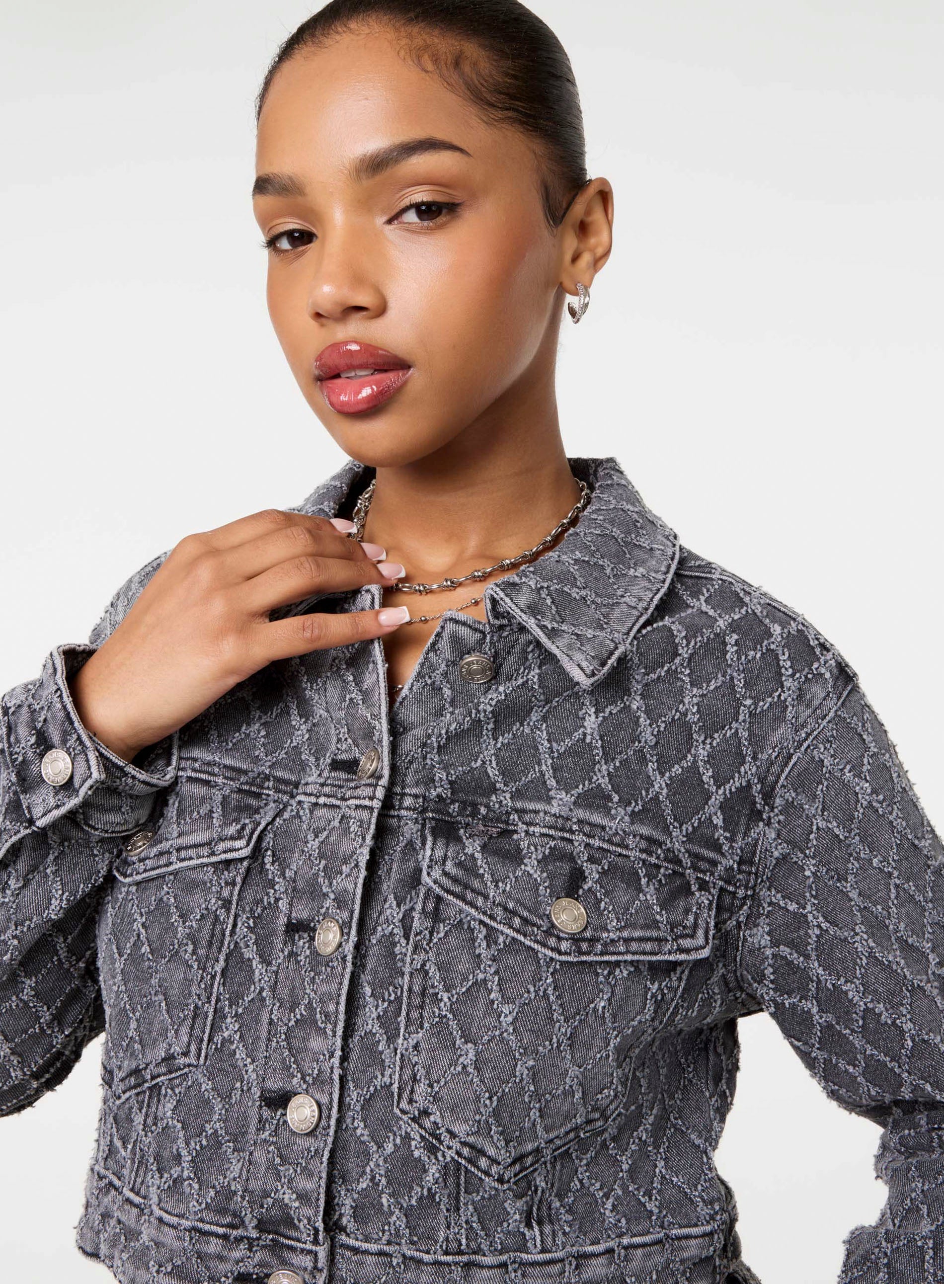 Textured Denim Jacket