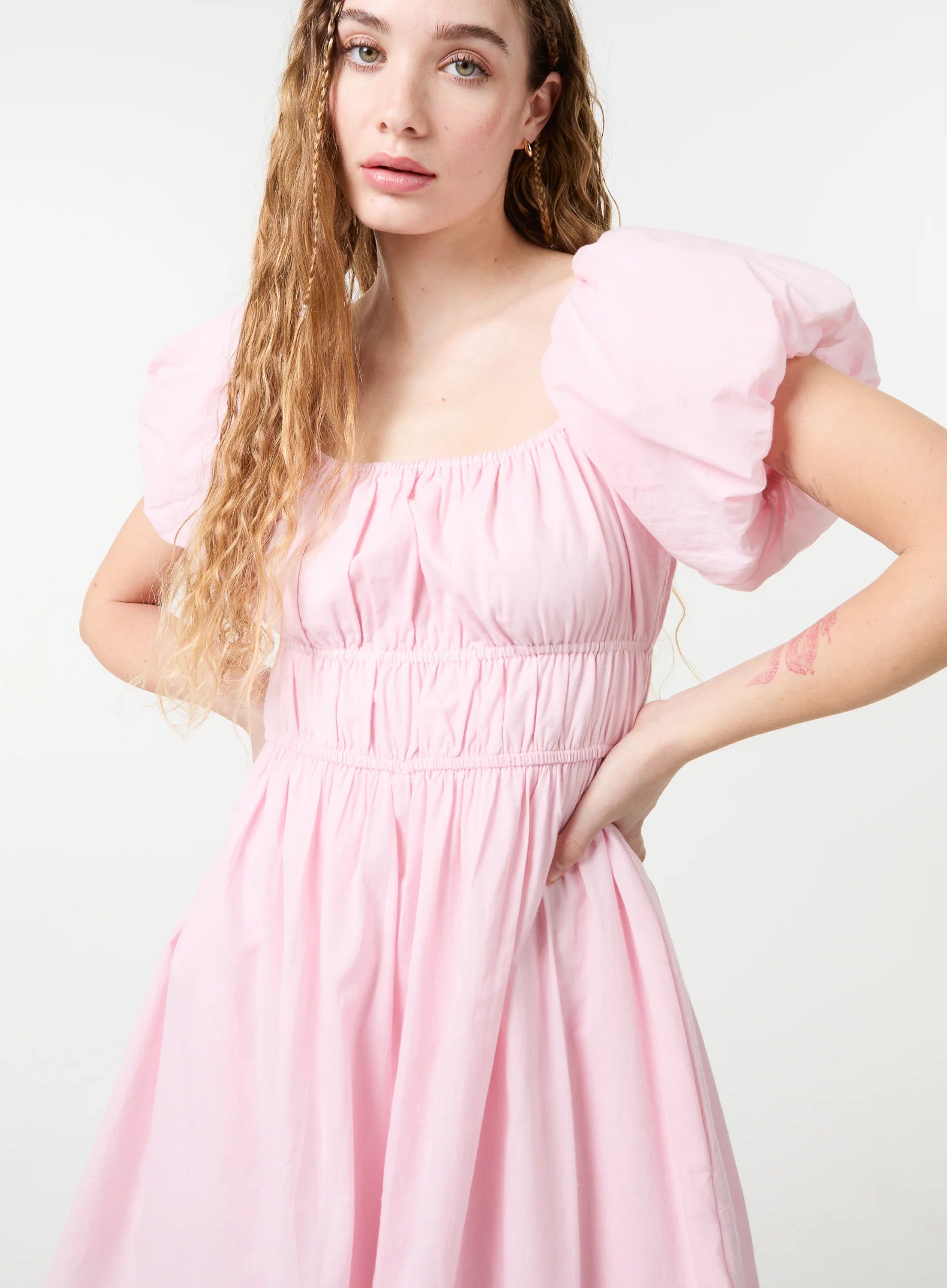 Puff Sleeve Mini Dress with Shorts