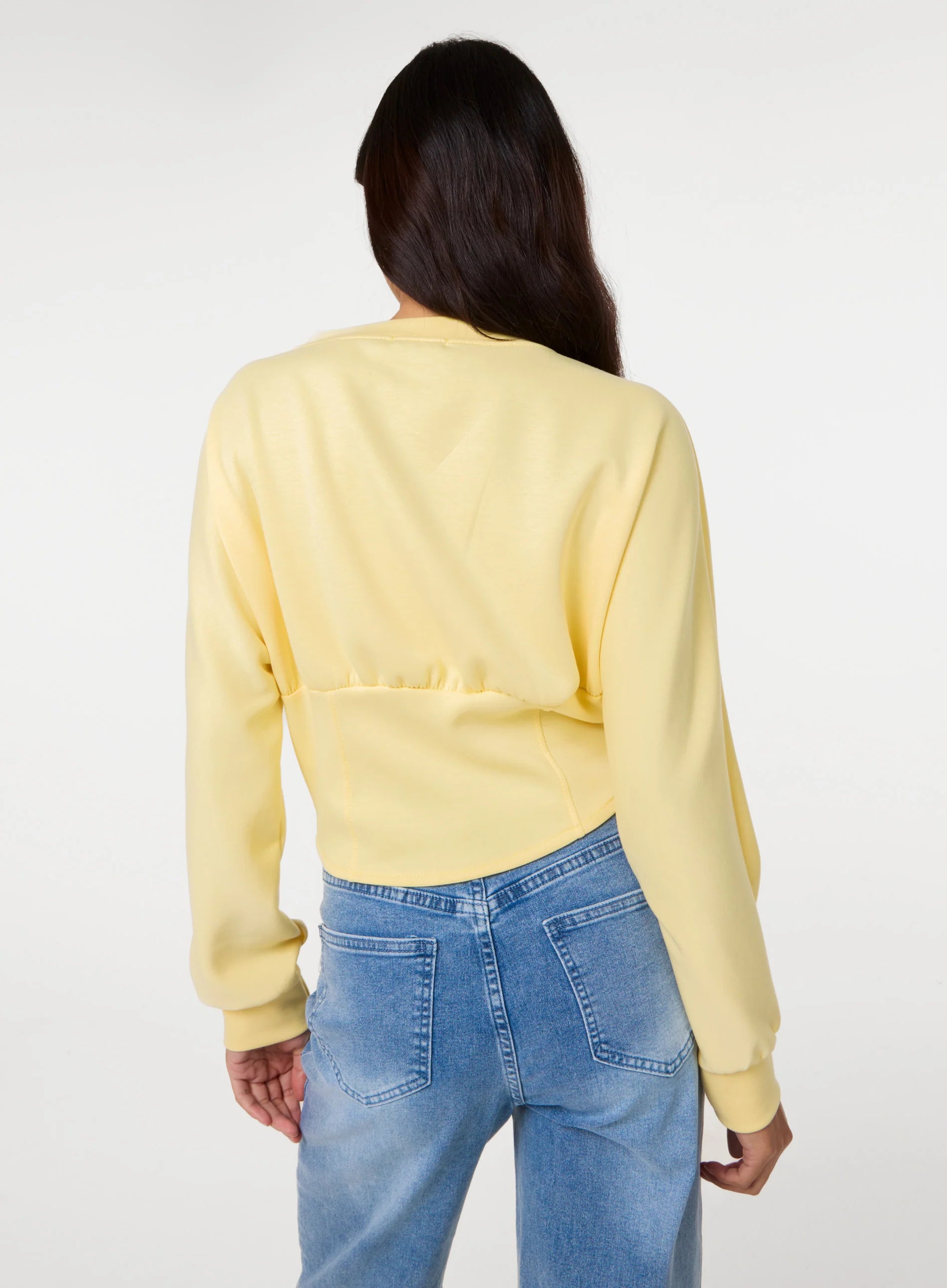 Button Front Corset Sweatshirt