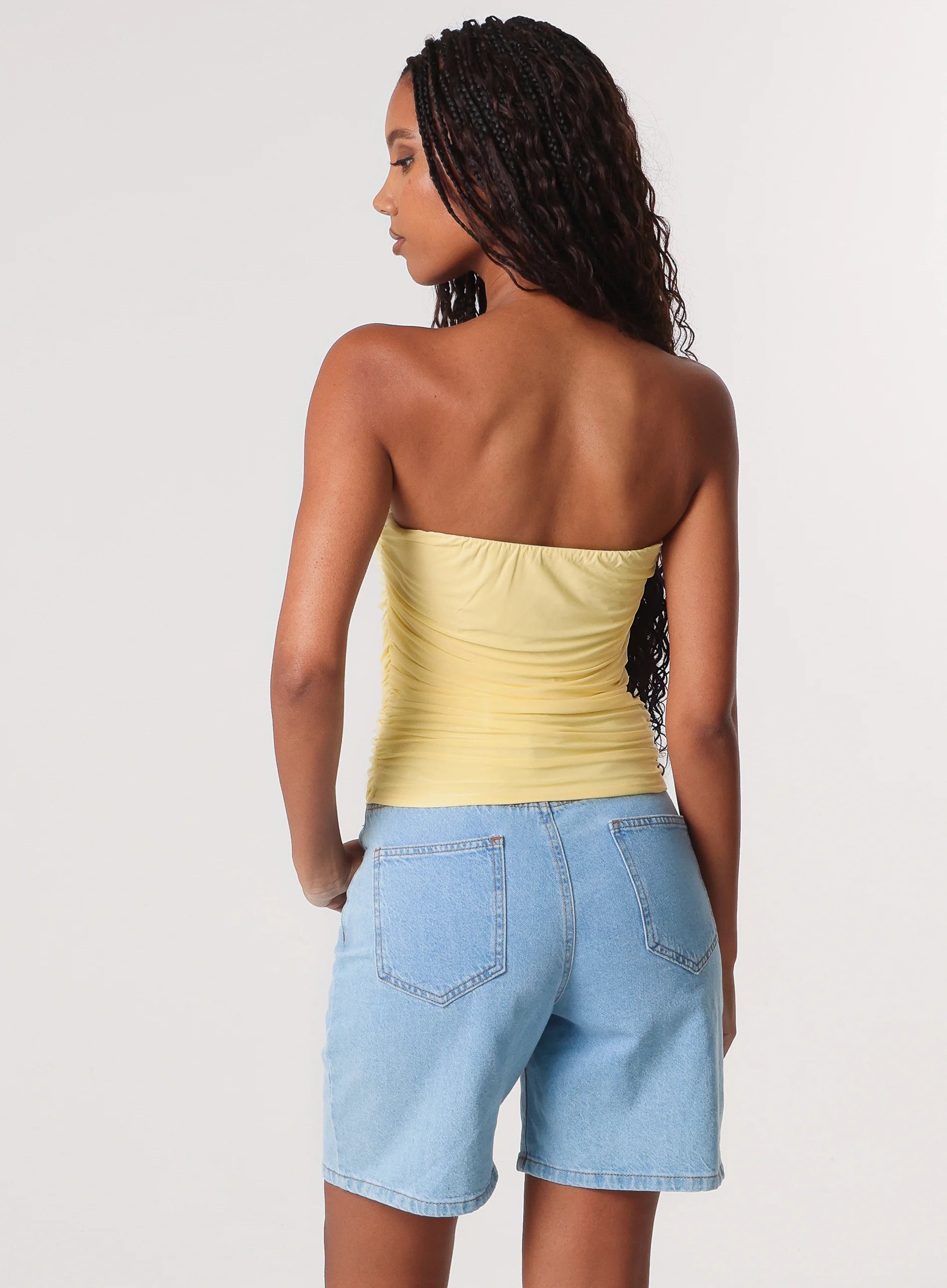 Ruched Slinky Bandeau Top