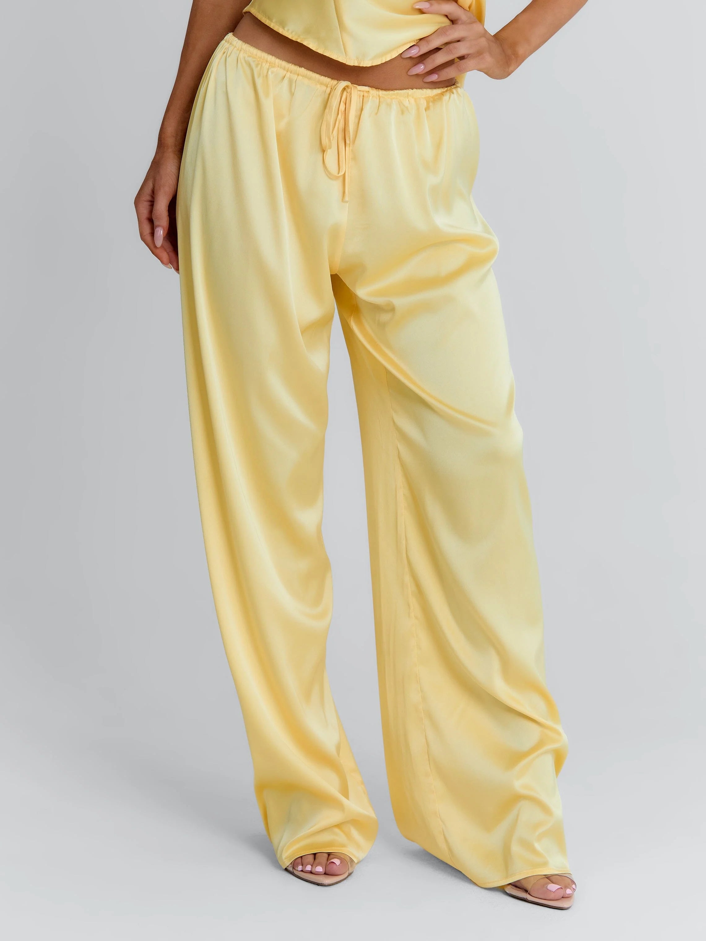 CLOVELLY SATIN PANTS YELLOW