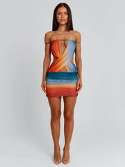 REGINA MINI DRESS OCEAN OMBRE