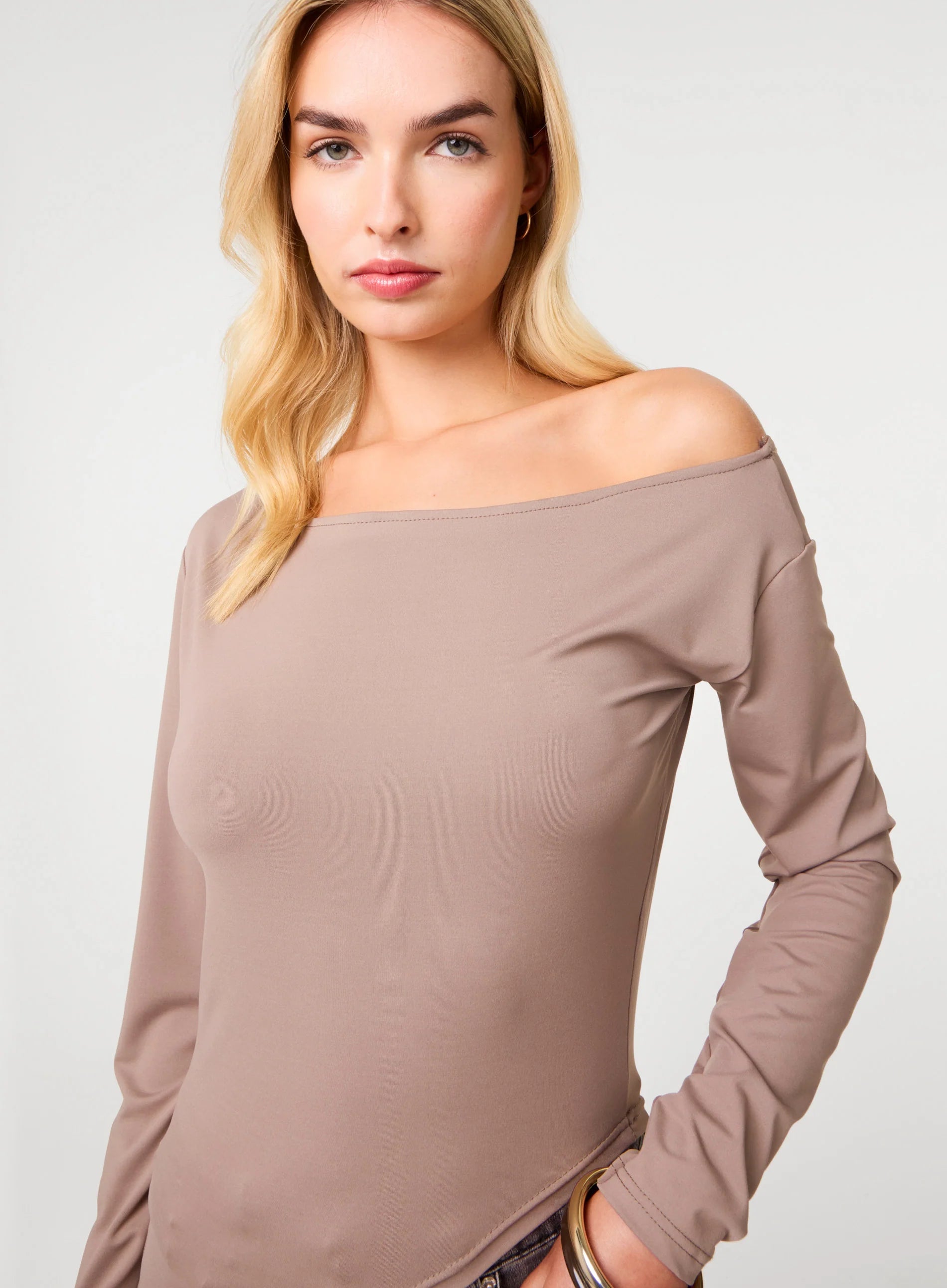 Off Shoulder Asymmetric Hem Top