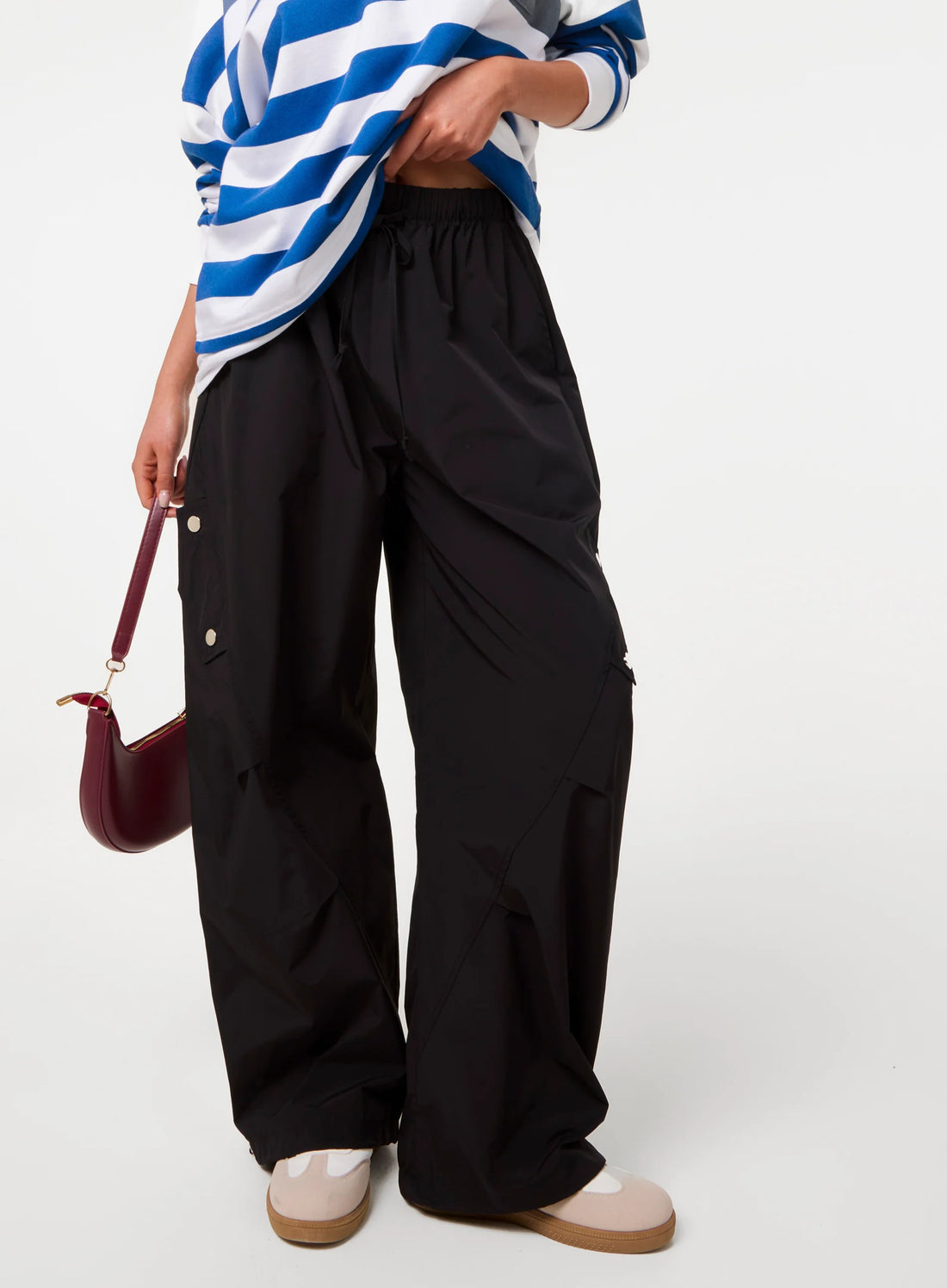 Pocket Detail Wide Leg Cargo Trousers