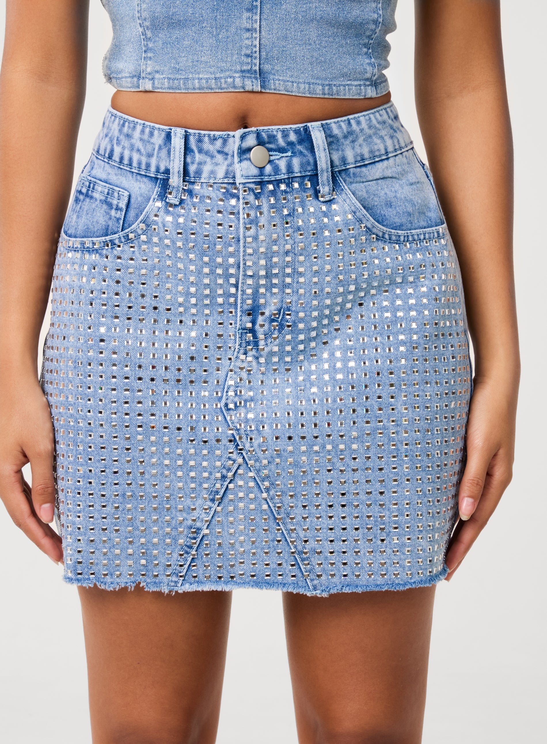 Diamante Denim Skirt