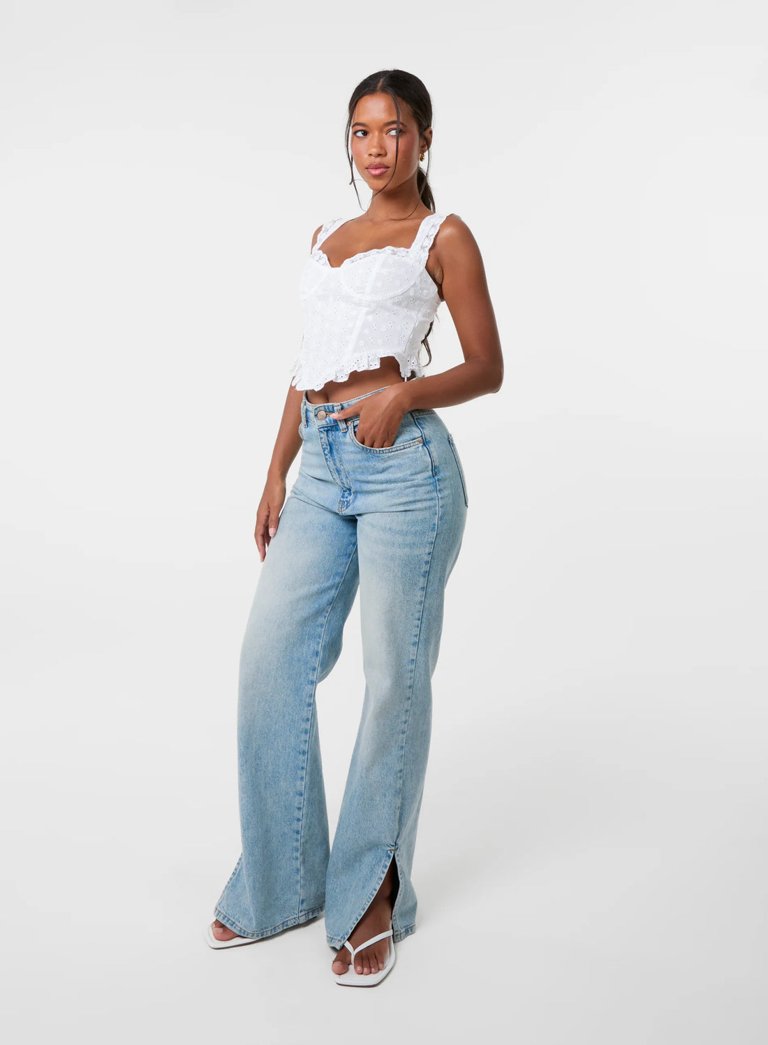 Broderie Frill Crop Top