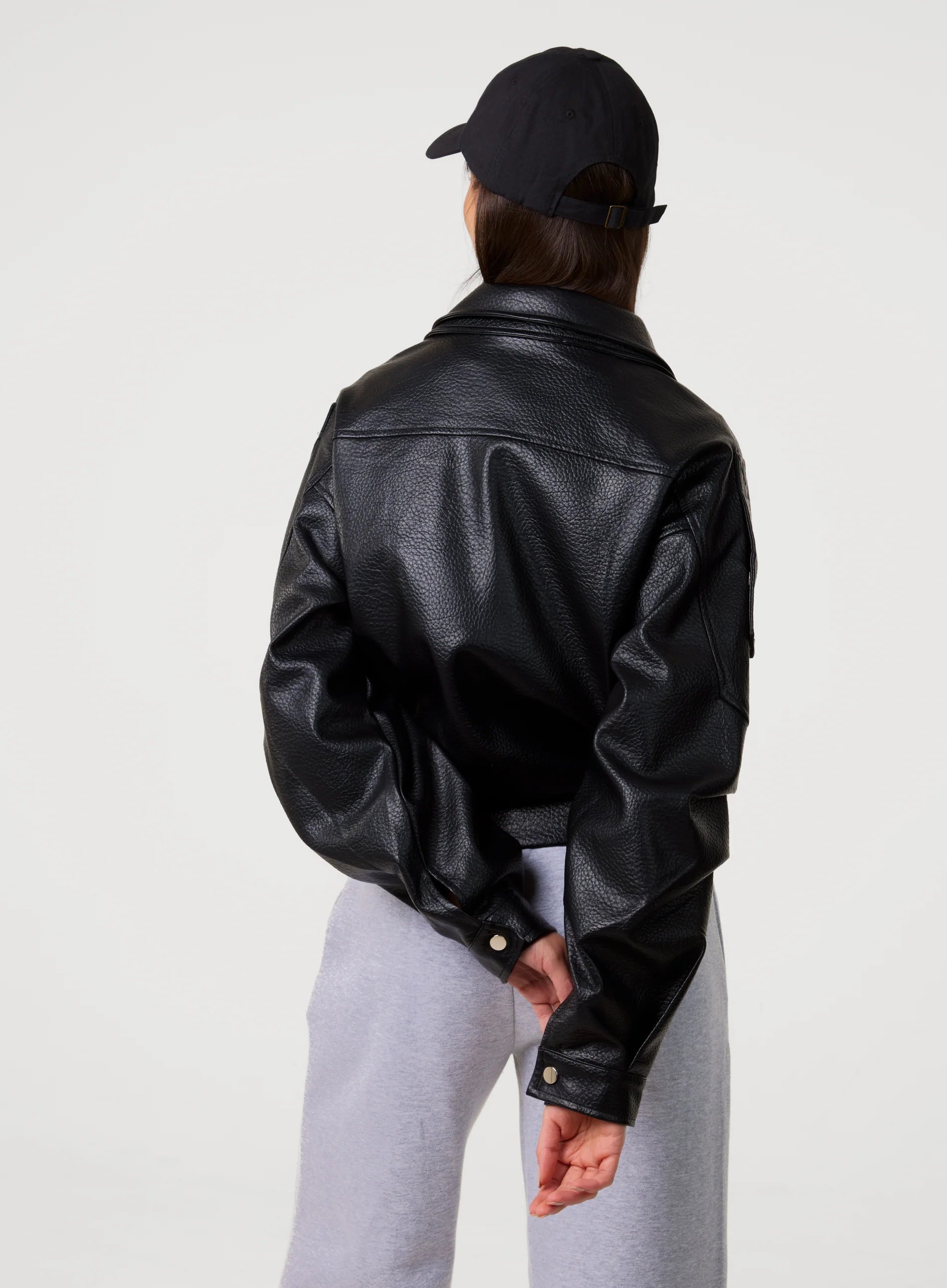 Oversized PU Leather Jacket