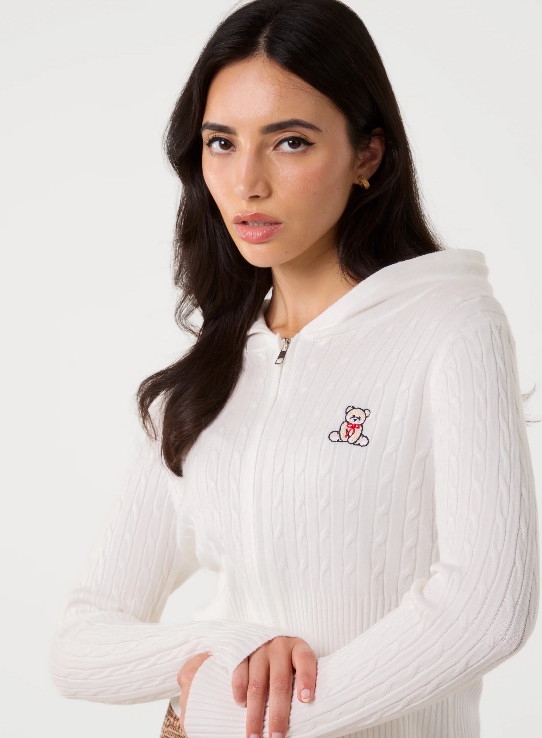 Cable Knit Bear Hoodie