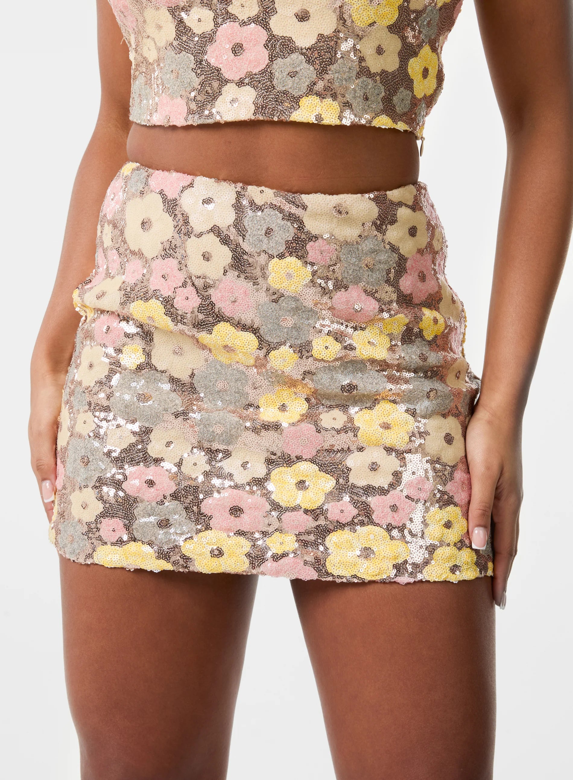 Daisy Sequin Mini Skirt
