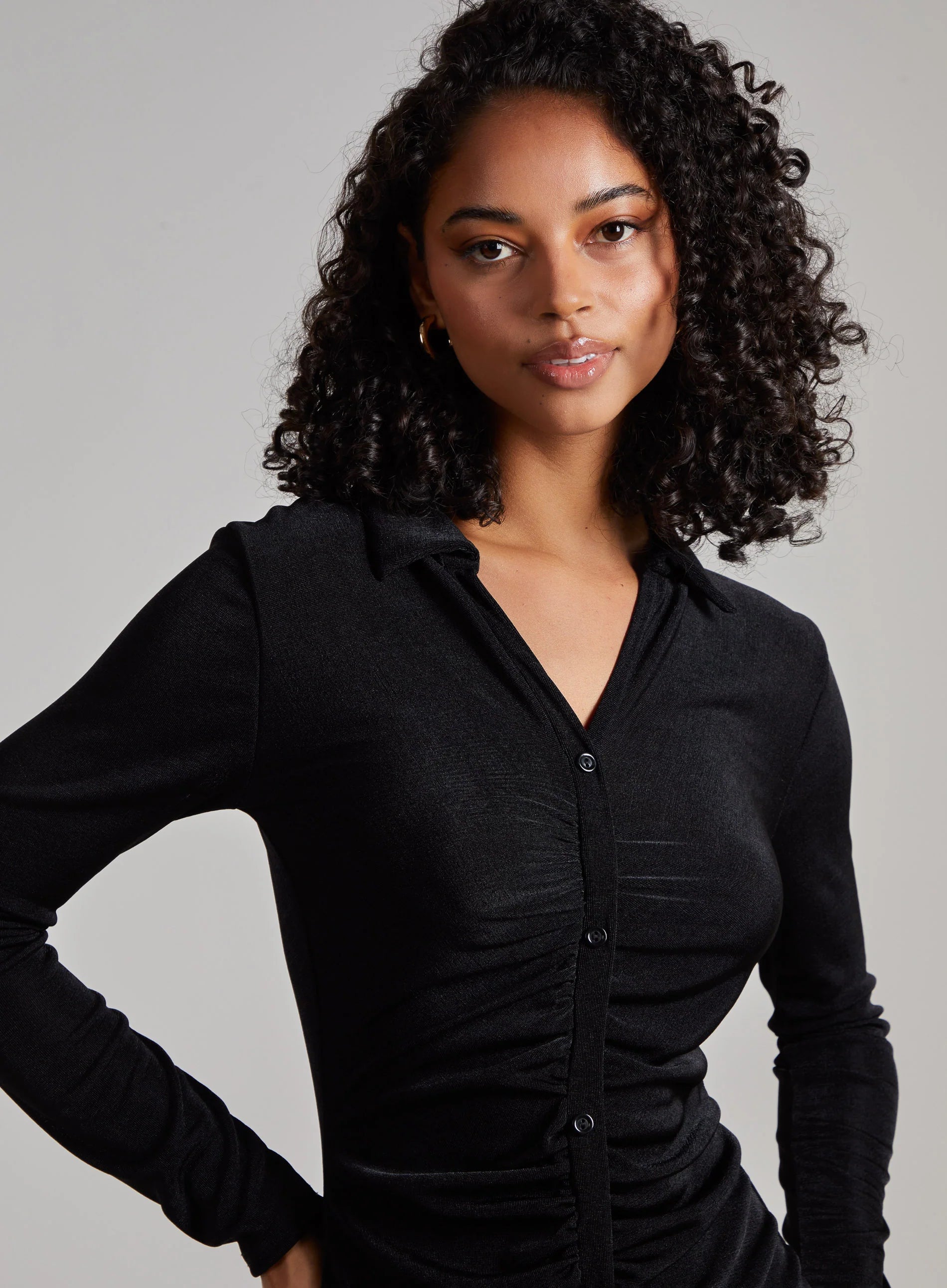 Long Sleeve Collar Mini Dress