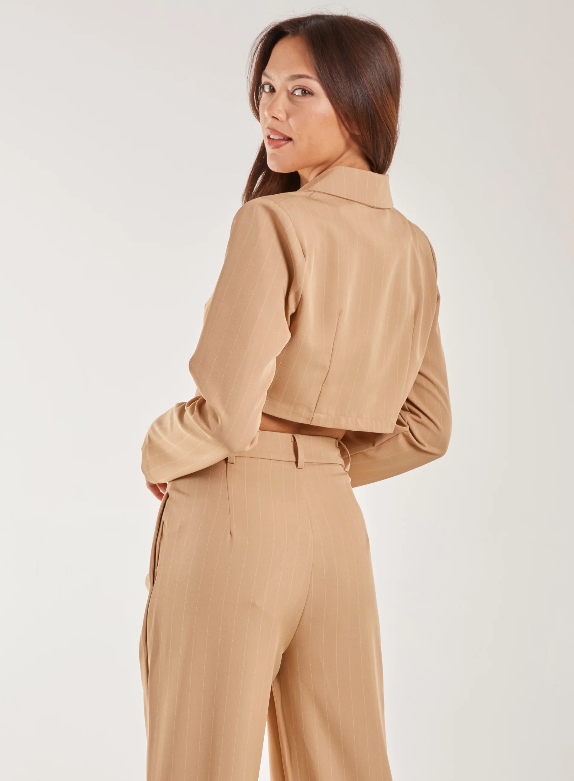 Pinstripe Cropped Blazer