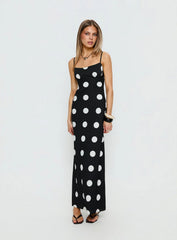 Avienna Maxi Dress Black Polka Dot