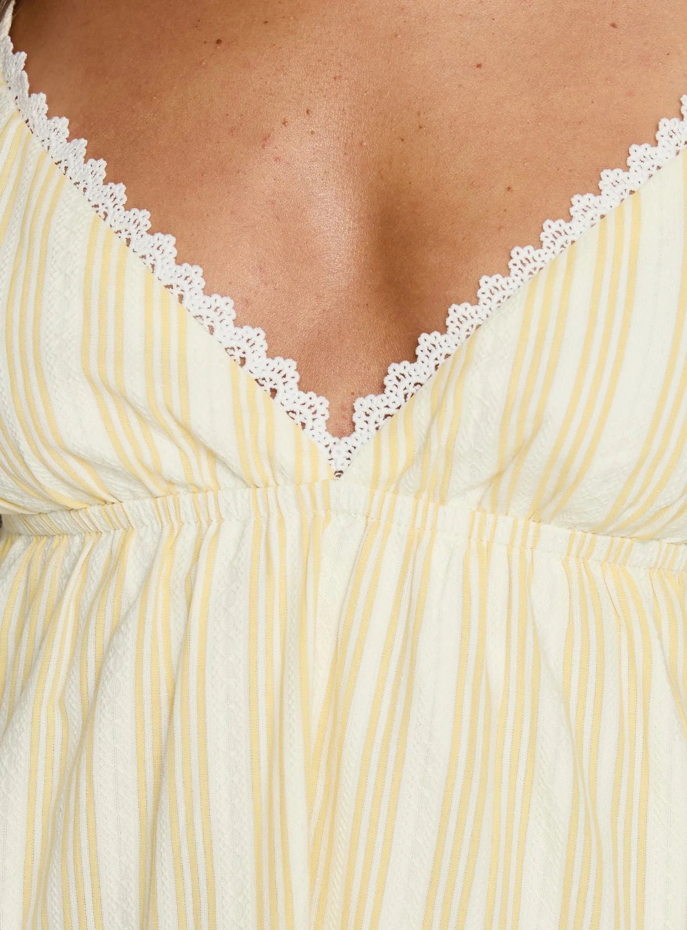 Summer Air V Neck Tiered Mini Dress Yellow