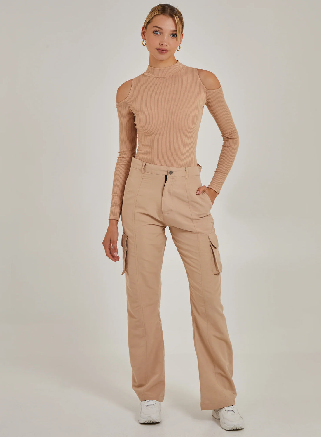 Cold Shoulder Ribbed Bodysuit