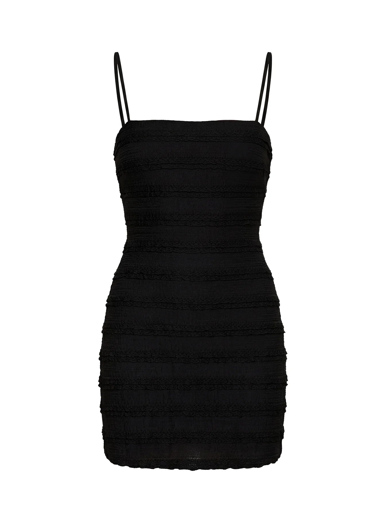 Sylvana Textured Mini Dress Black
