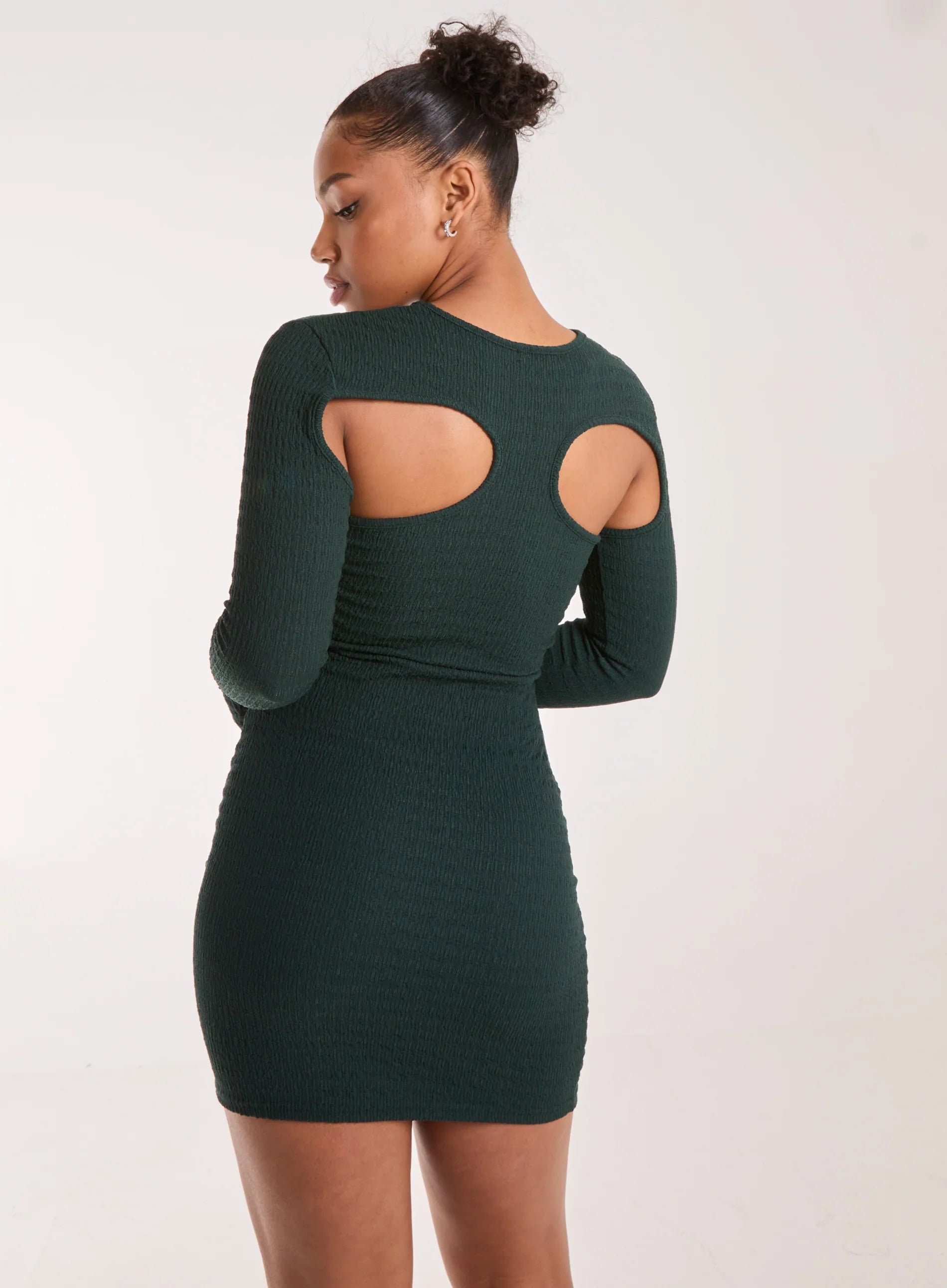 Popcorn Scoop Racer Long Sleeve Mini Dress