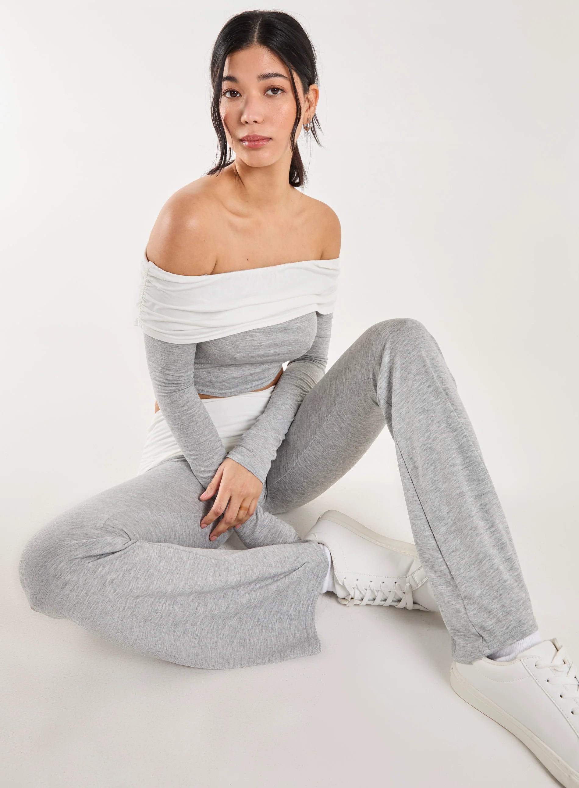 Two Tone Bardot Top
