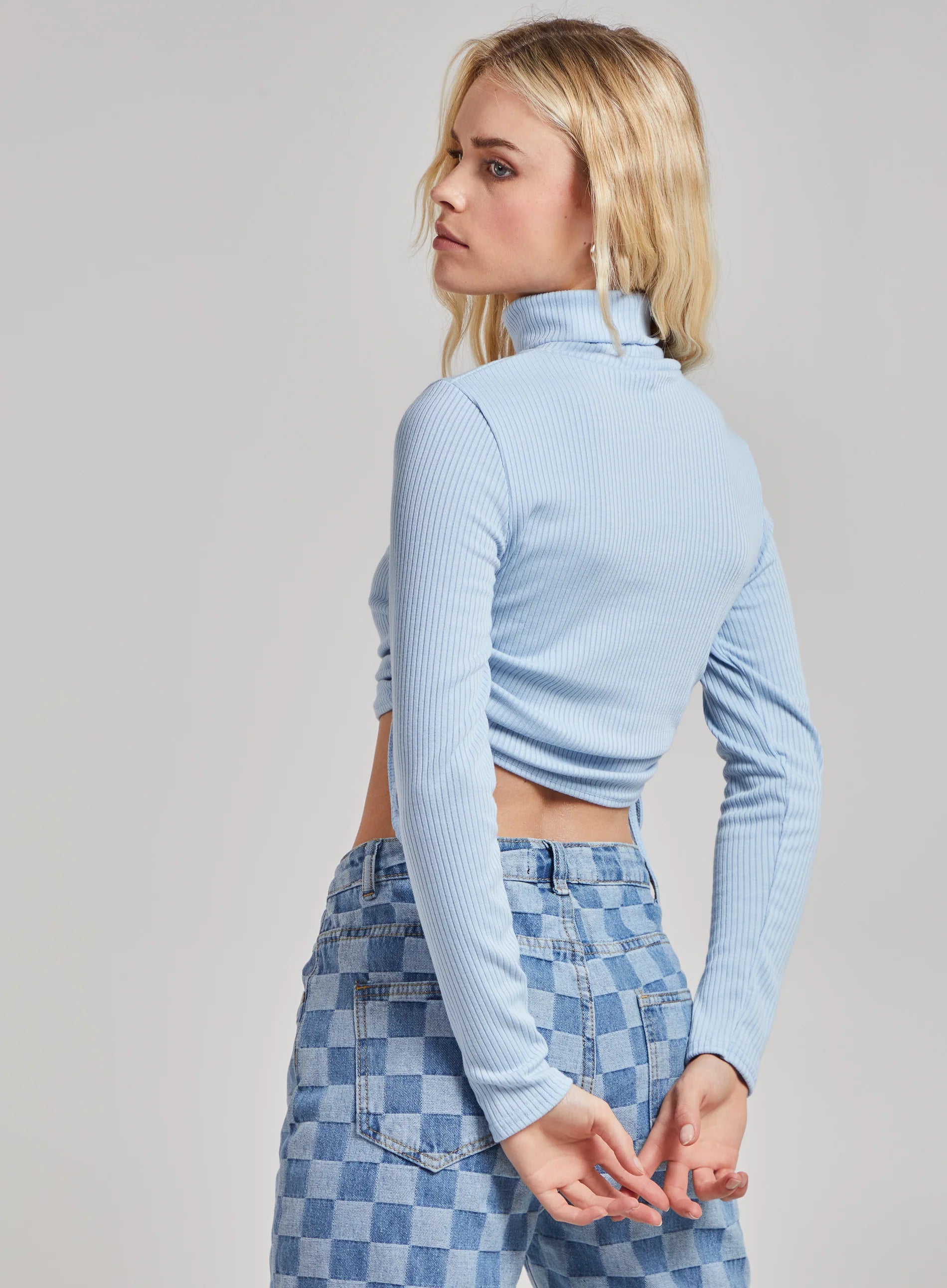 Ruched Crop Ribbed Top